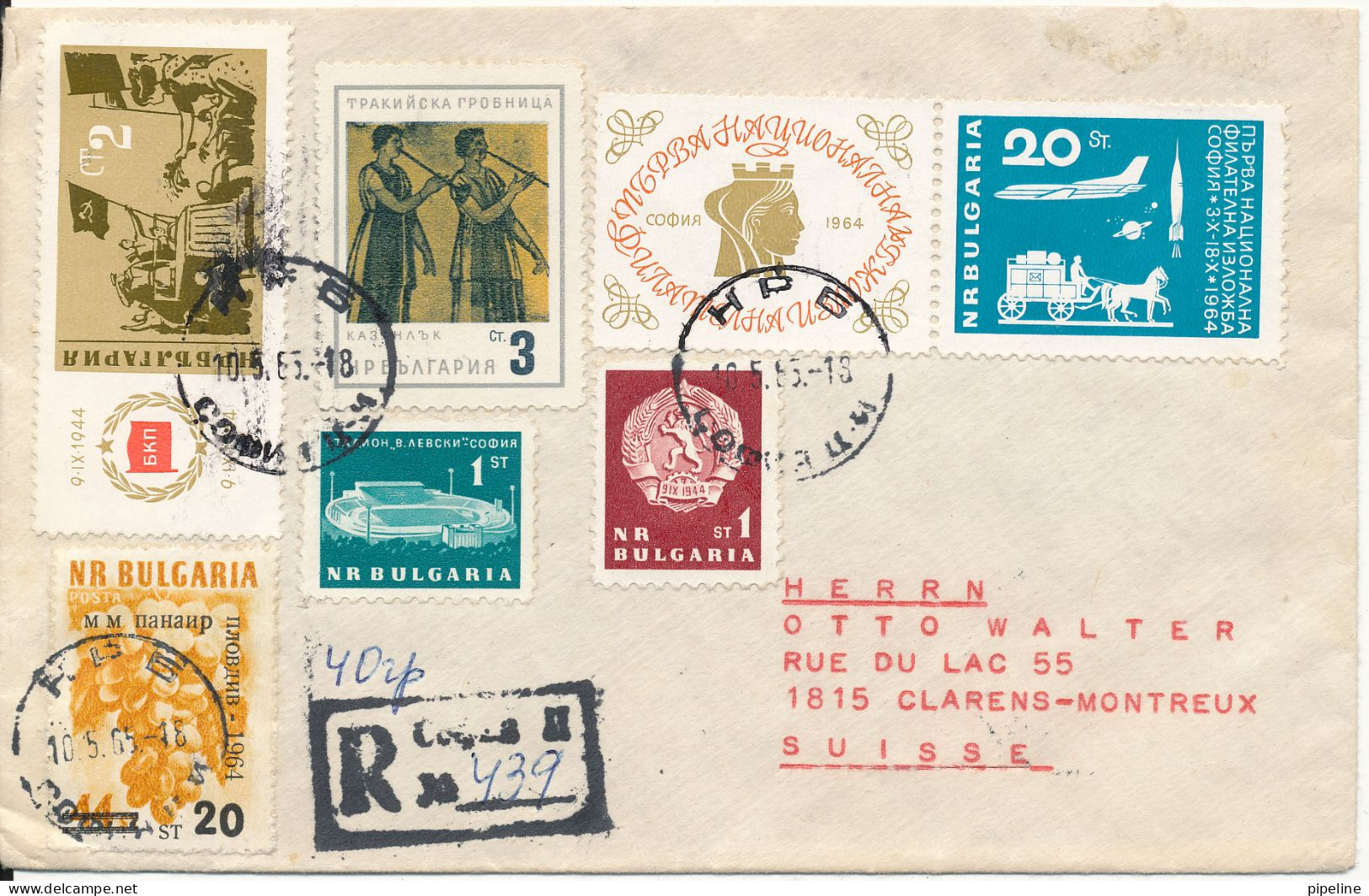 Bulgaria Registered Cover With More Topic Stamps Sent To Switzerland 10-5-1965 - Lettres & Documents