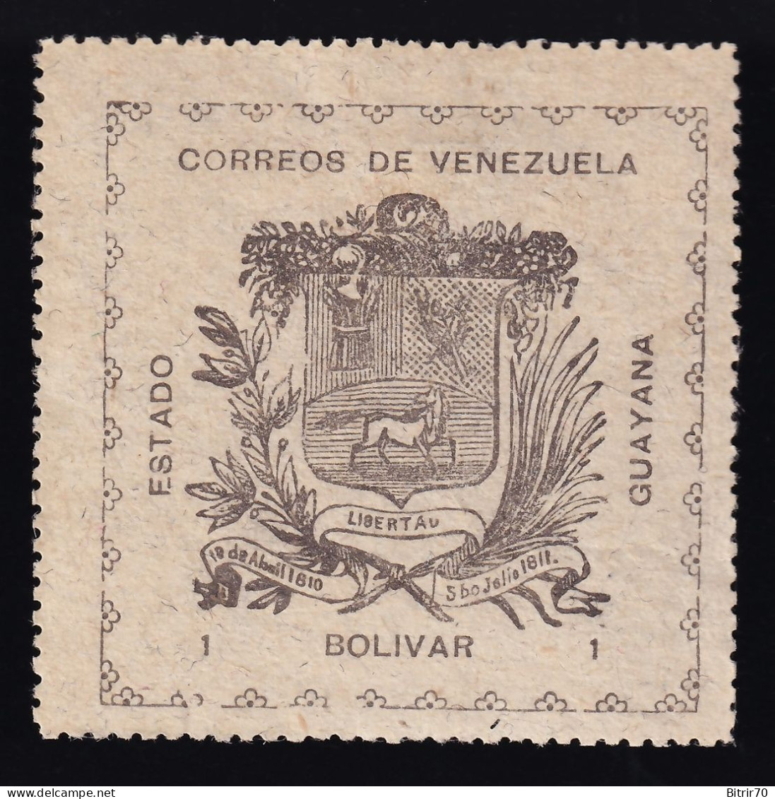 Venezuela, 1903  Y&T. 86 MH, 1 B. Negro-gris, - Venezuela