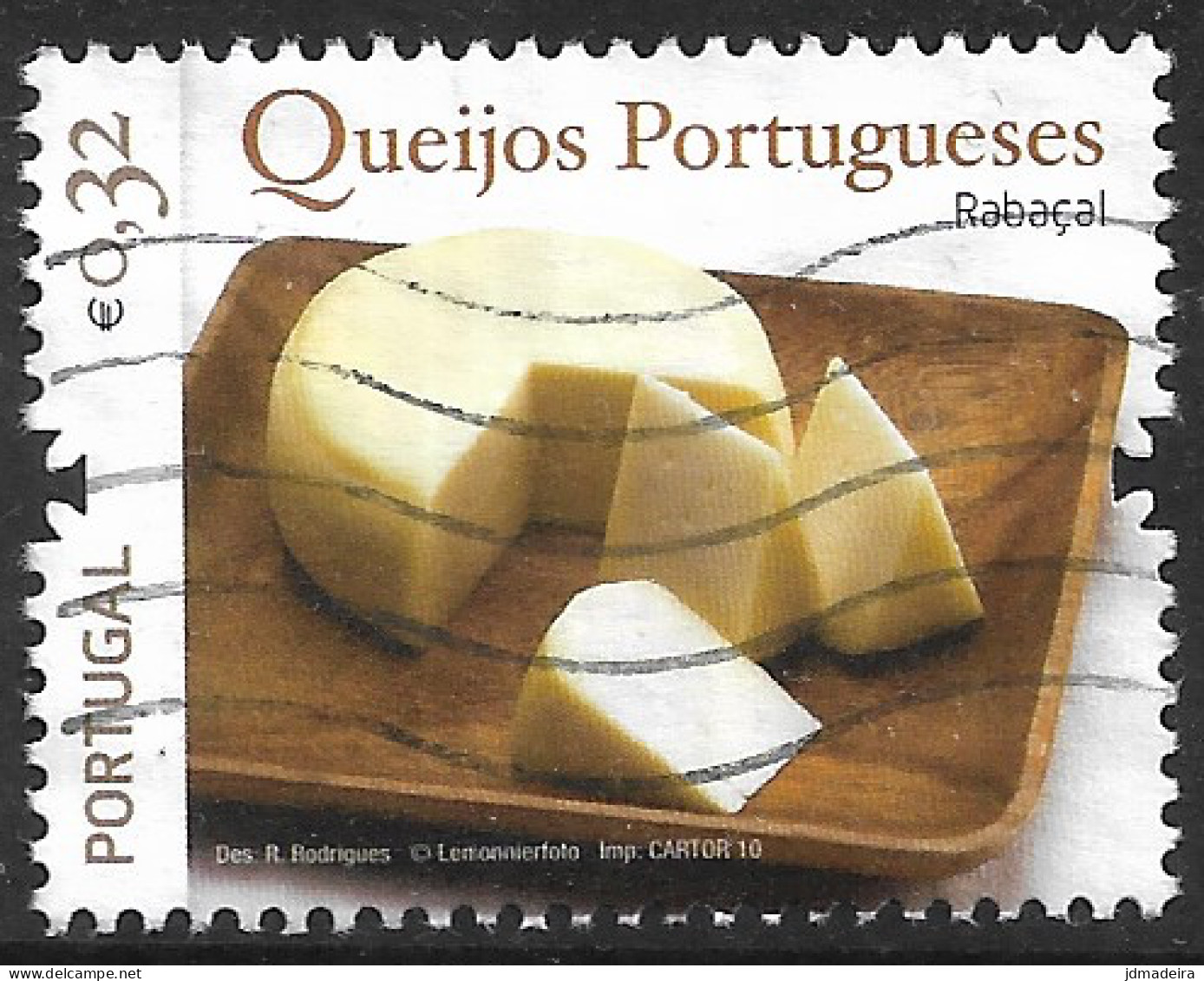 Portugal – 2010 Cheeses 0,32 Euros Used Stamp - Usado
