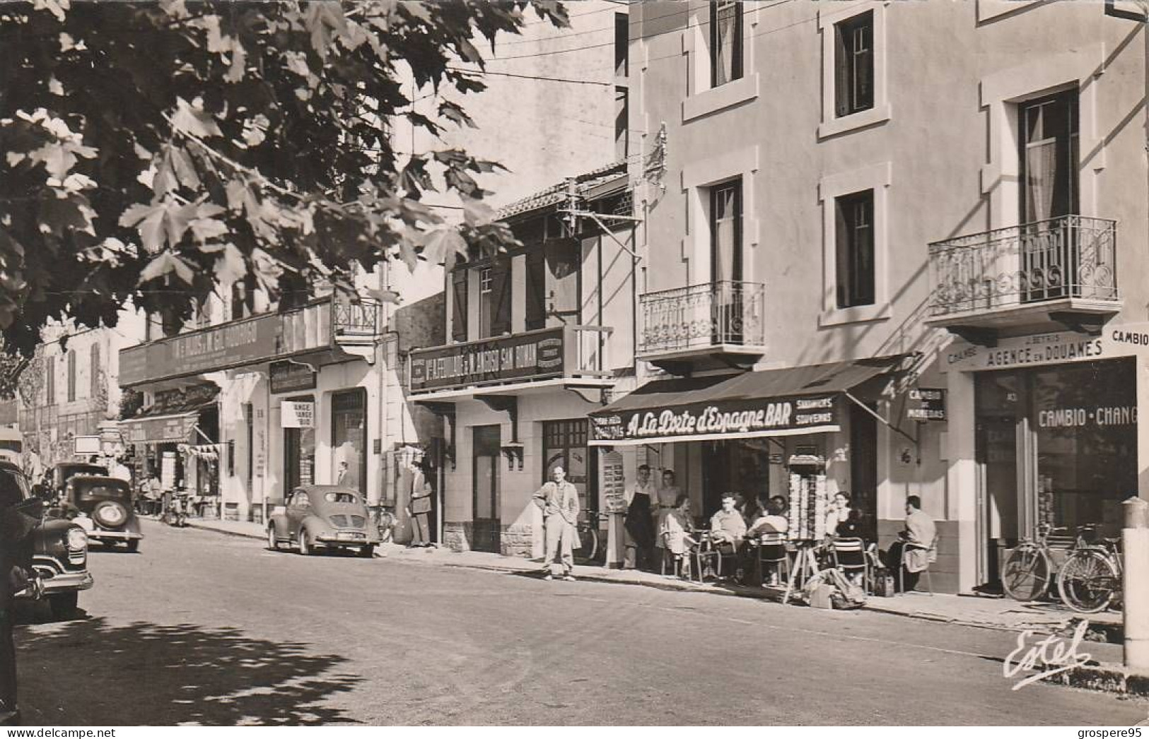 HENDAYE FRONTIERE FRANCO ESPAGNOLE DERNIERE HALTE 1956? CACHET VERSO - Hendaye