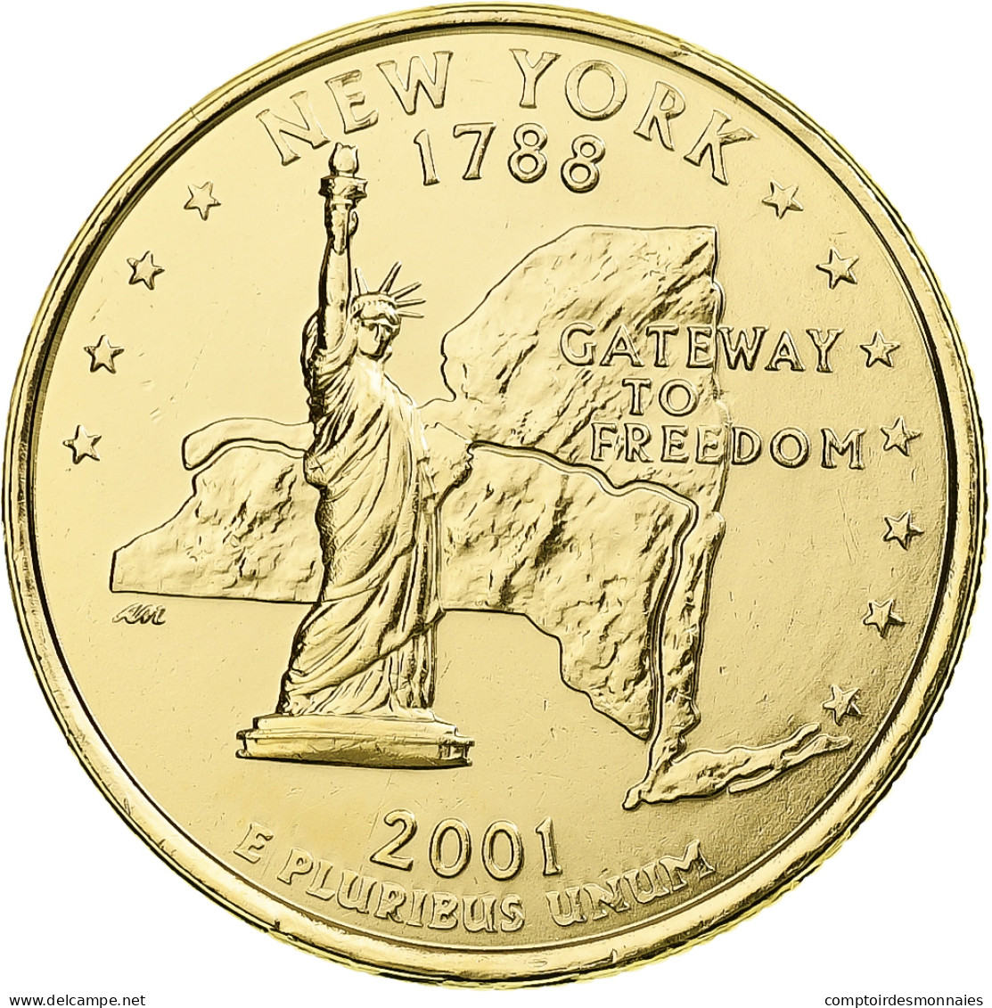 États-Unis, New York, Quarter, 2001, U.S. Mint, Denver, Golden, FDC - 2010-...: National Parks