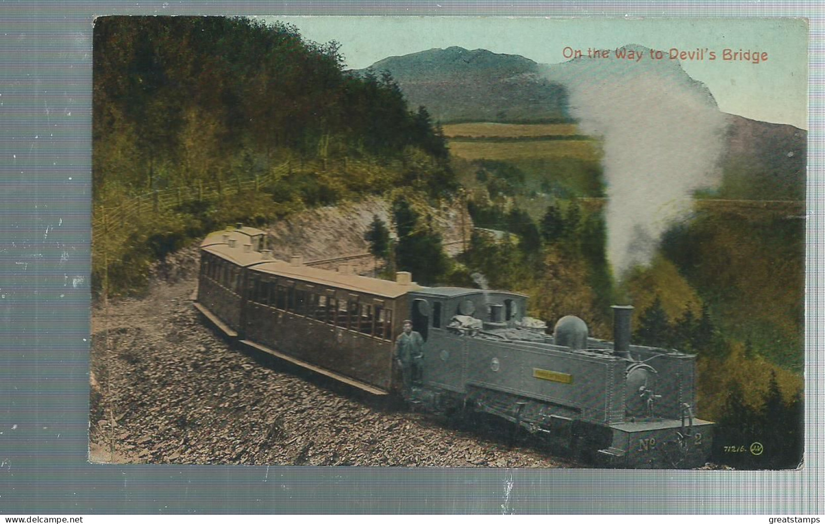 Wales Postcard Aberystwyth On The Way To Devil's Bridge Steam Engine Unused - Cardiganshire