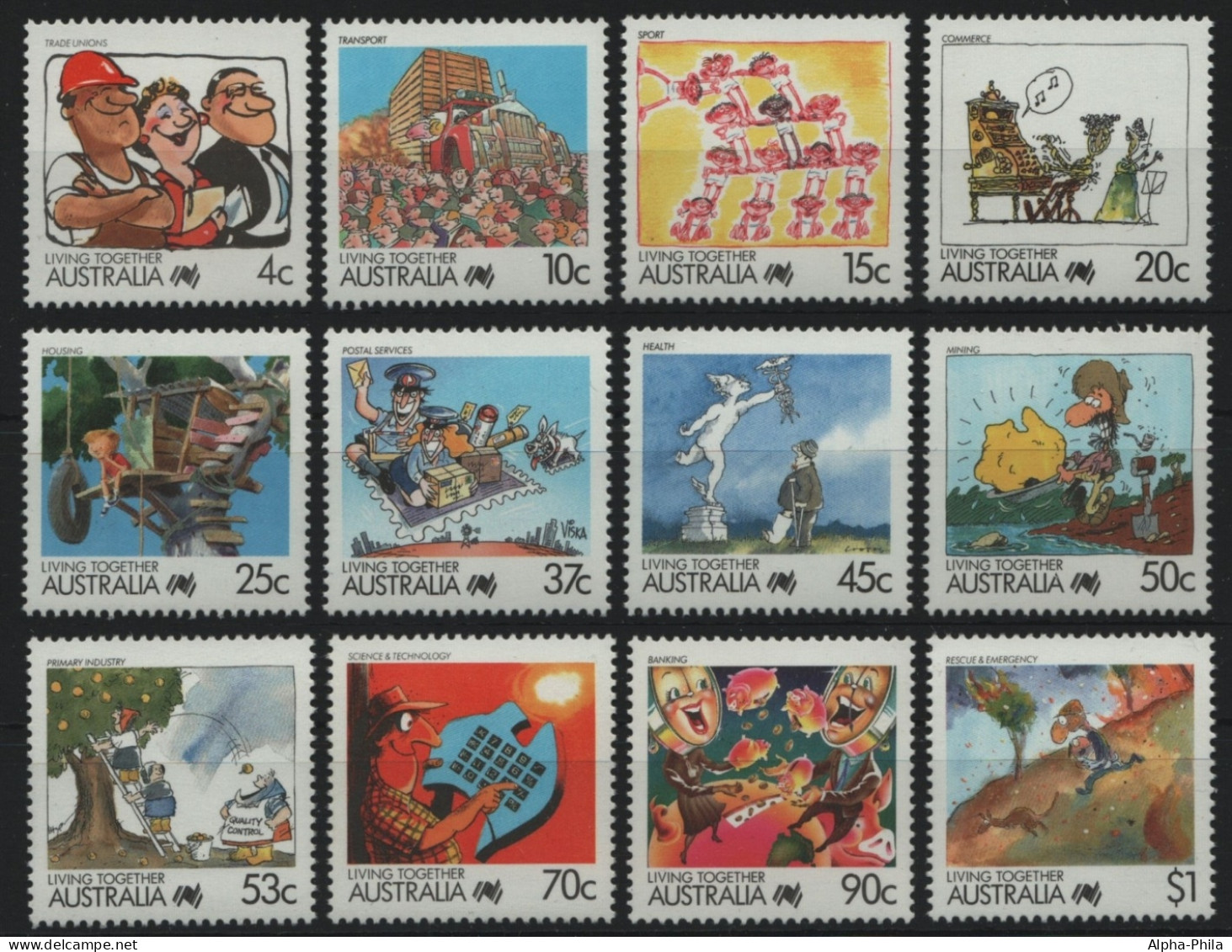 Australien 1988 - Mi-Nr. 1080-1092 ** - MNH - Cartoons - Mint Stamps