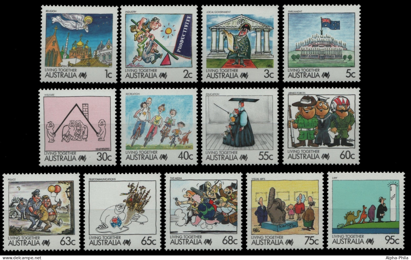 Australien 1988 - Mi-Nr. 1093-1105 ** - MNH - Cartoons - Mint Stamps