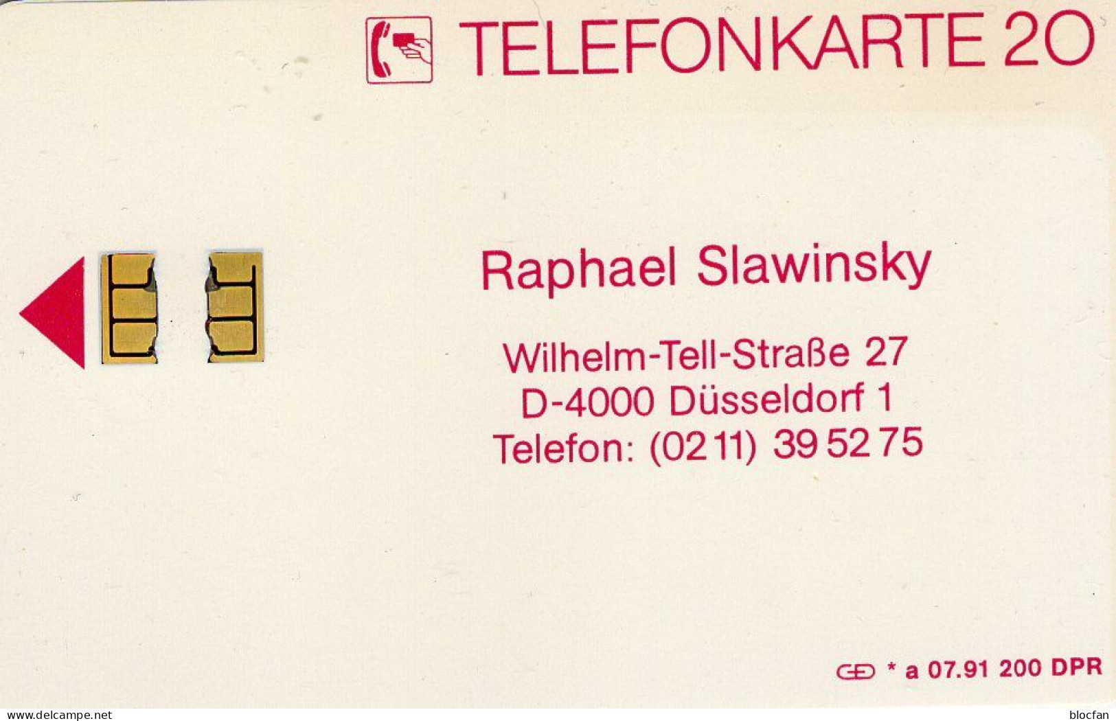 Gutenberg TK N * A 07.1991 (K350) 200Expl.** 125€ Druckerei Raphael Slawinski Buchholz BUND#198 VIP-TC Stamp On Telecard - Personnages