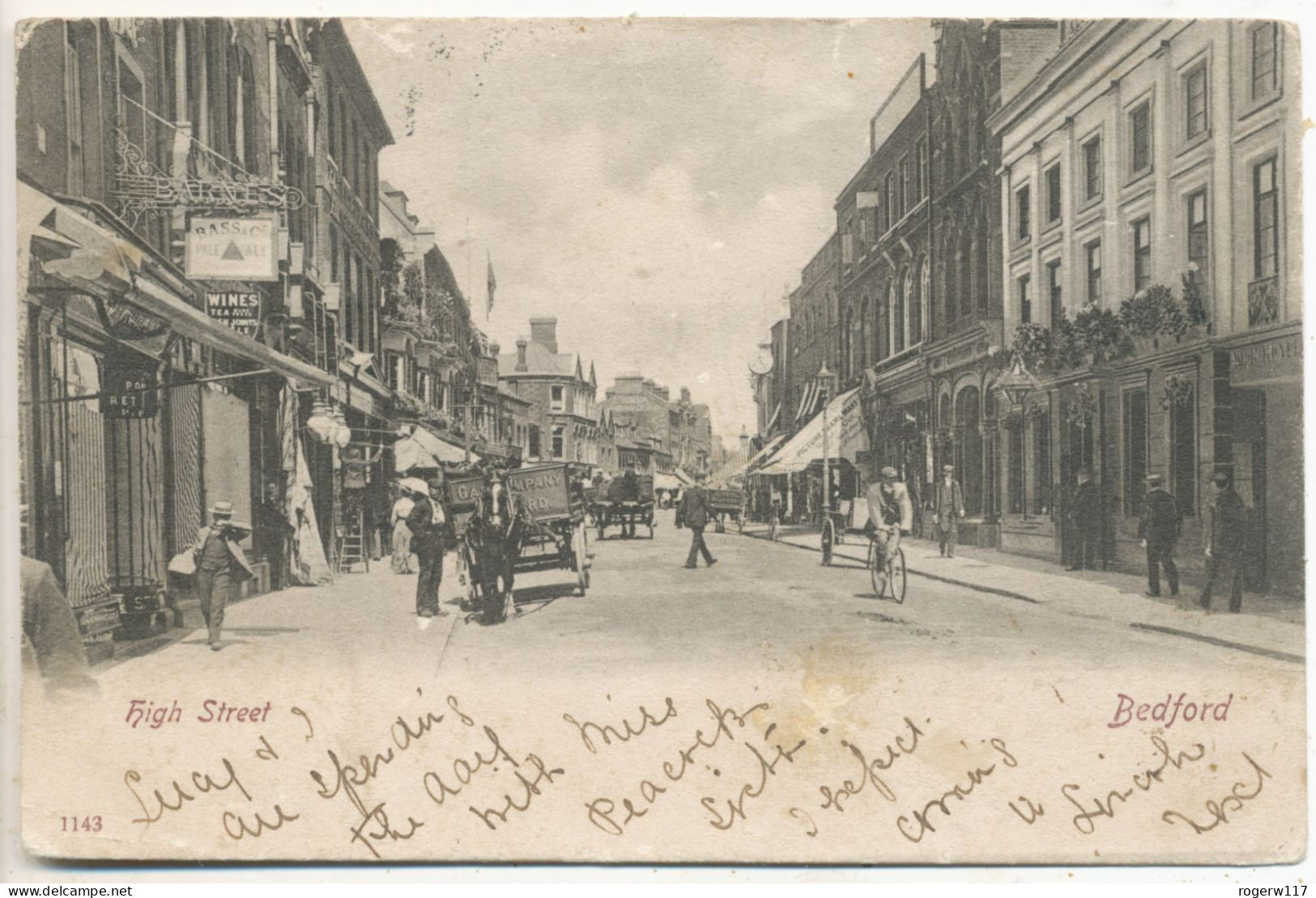High Street, Bedford, 1903 Postcard - Bedford