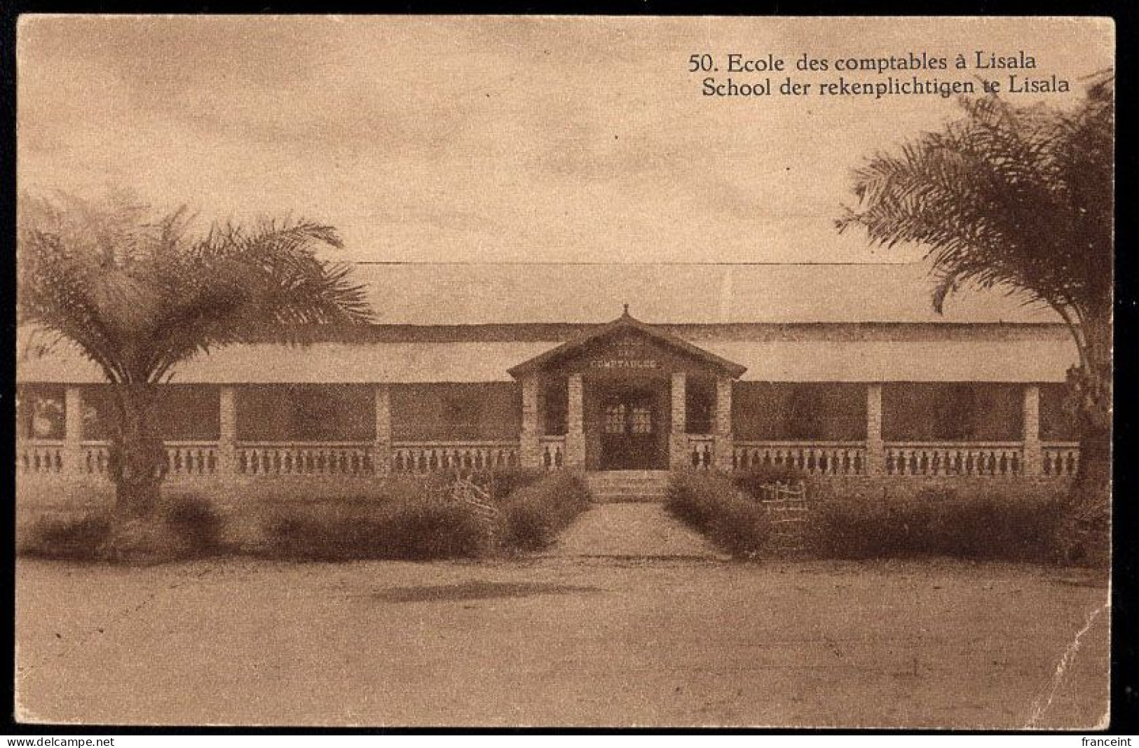 RUANDA URUNDI(1928) Accounting School. Illustrated Postal Card Of Belgian Congo Overprinted For Use In Ruanda-Urundi. Se - Postwaardestukken