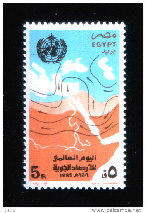 EGYPT / 1985 / UN / UN'S DAY / WORLD METEOROLOGY DAY / METEOROLOGICAL MAP OF EGYPT / MNH / VF - Ongebruikt