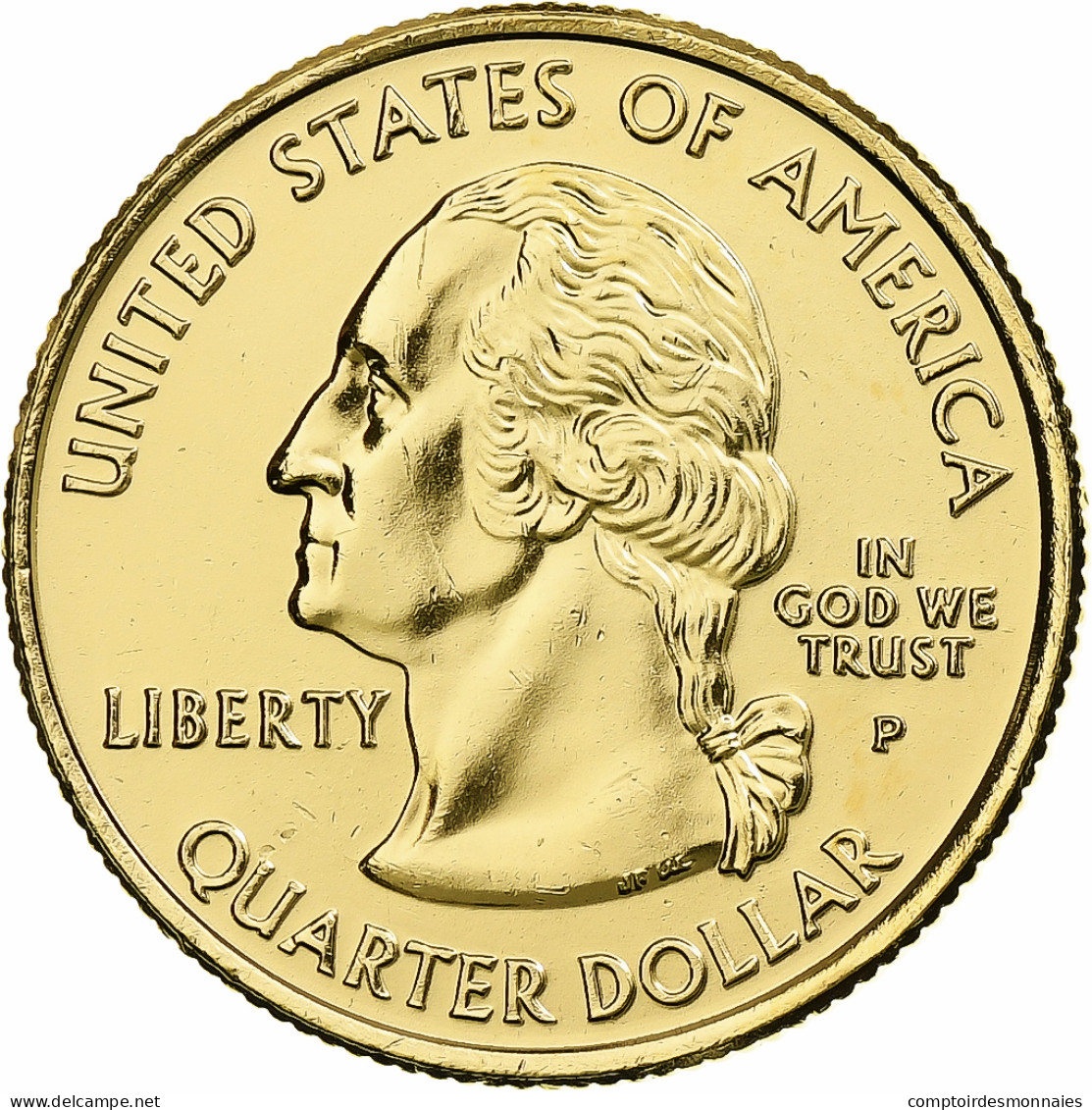 États-Unis, Michigan, Quarter, 2004, U.S. Mint, Philadelphie, Golden, FDC - 1999-2009: State Quarters