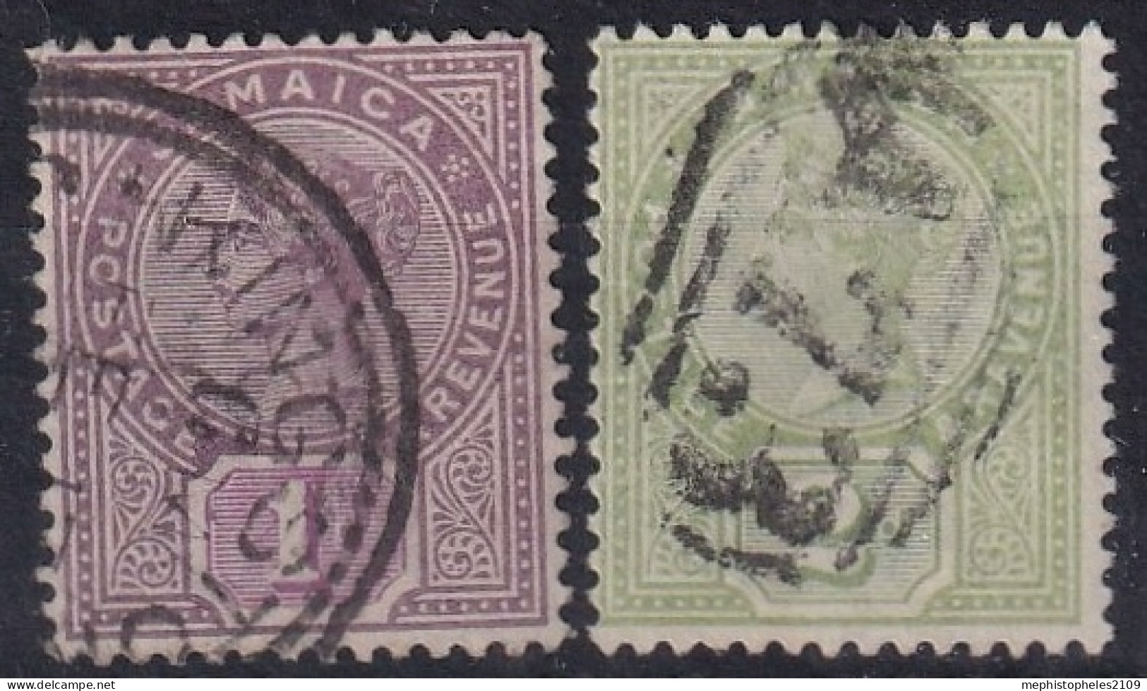 JAMAICA 1889 - Canceled - Sc# 24, 25 - Jamaica (...-1961)