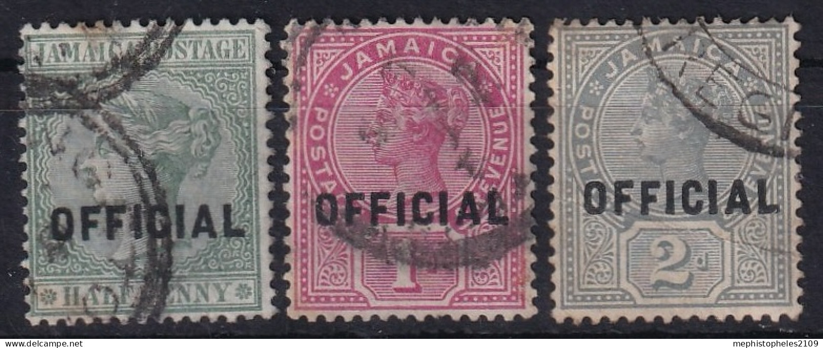 JAMAICA 1890/91 - Canceled - Sc# O2-O4 - Officials - Jamaica (...-1961)