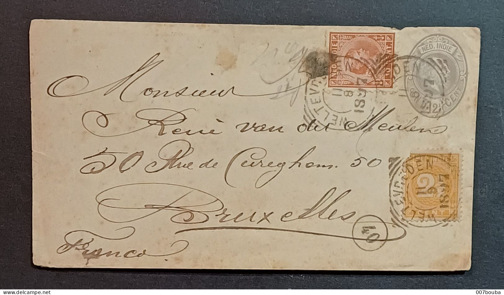 INDES NÉERLANDAISES / ENTIER POSTAL DE WELTEVBEDEN VERS BRUXELLES 1897 - Niederländisch-Indien