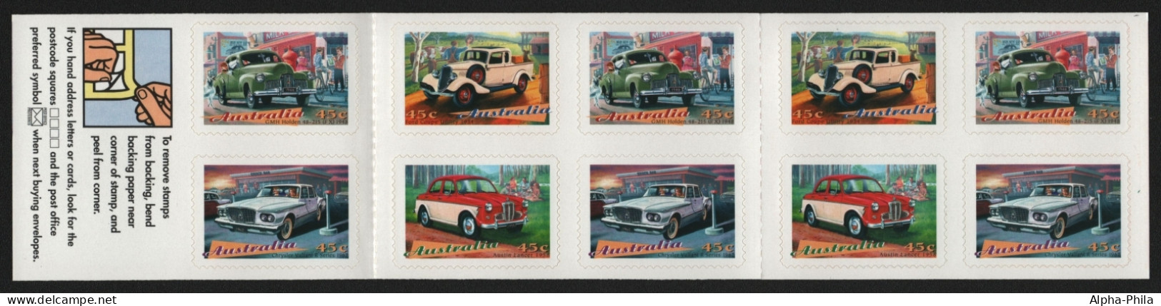 Australien 1997 - Mi-Nr. 1622-1625 ** - MNH - MH 112 - Auots / Cars - Markenheftchen