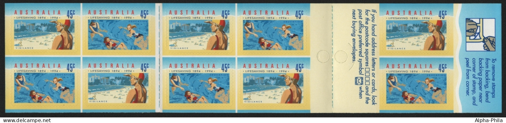 Australien 1994 - Mi-Nr. 1389-1390 ** - MNH - MH 80 - Lebensrettungsgesellschaft - Libretti