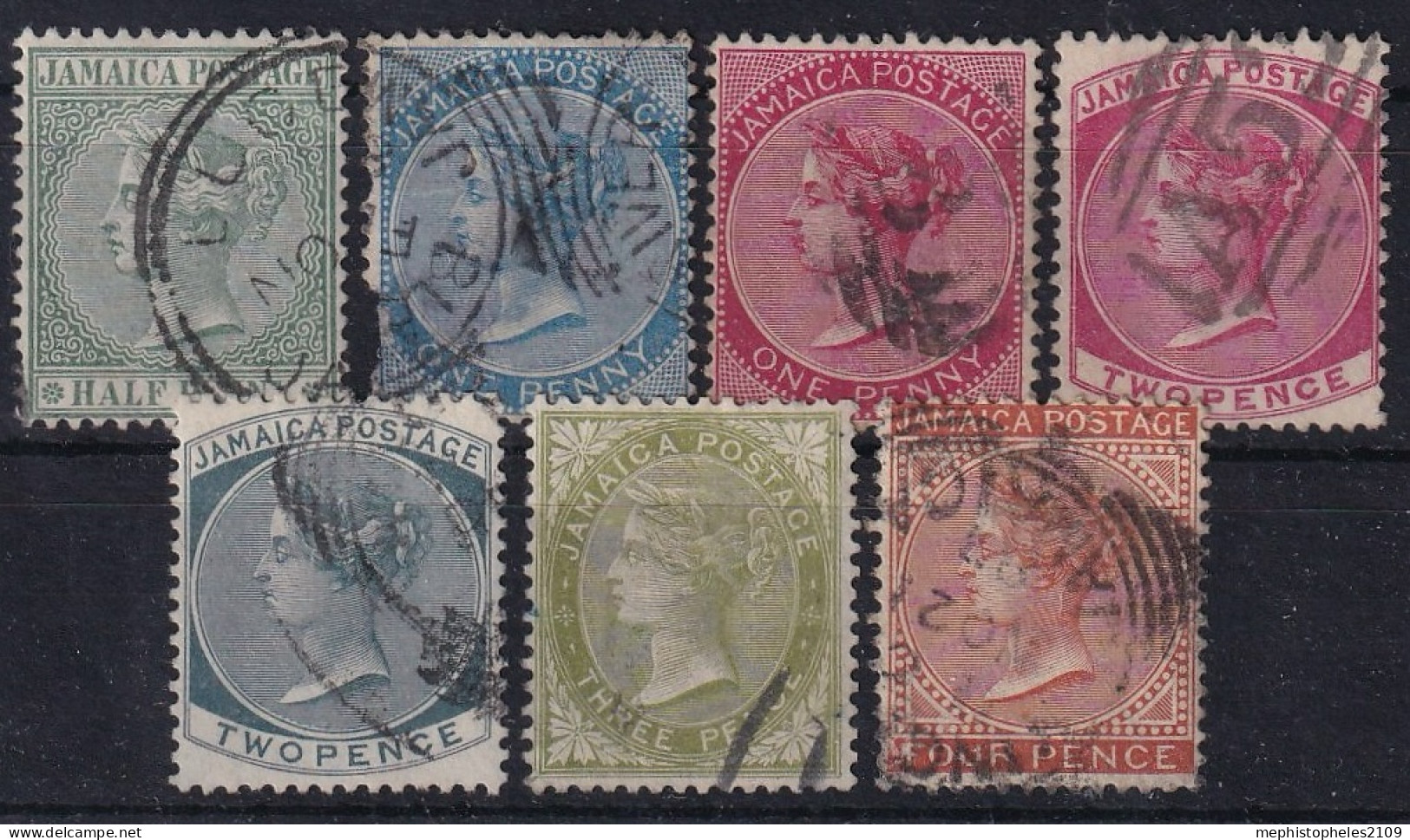 JAMAICA 1883/90 - Canceled - Sc# 16-22 - Jamaïque (...-1961)