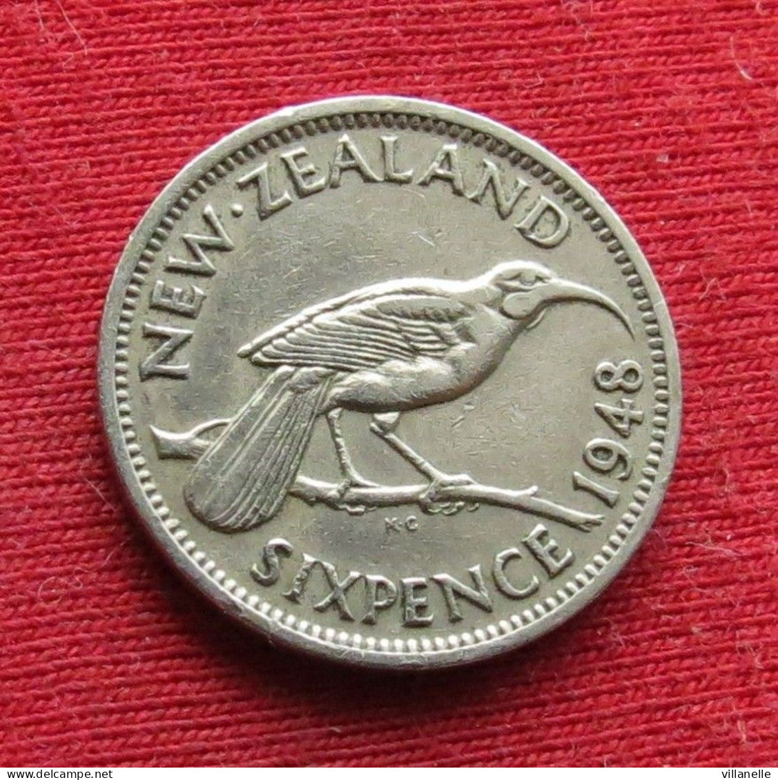 New Zealand 6 Pence 1948 KM# 16 *VT Sixpence  Nova Zelandia Nuova Zelanda Nouvelle Zelande Six 6 D - New Zealand