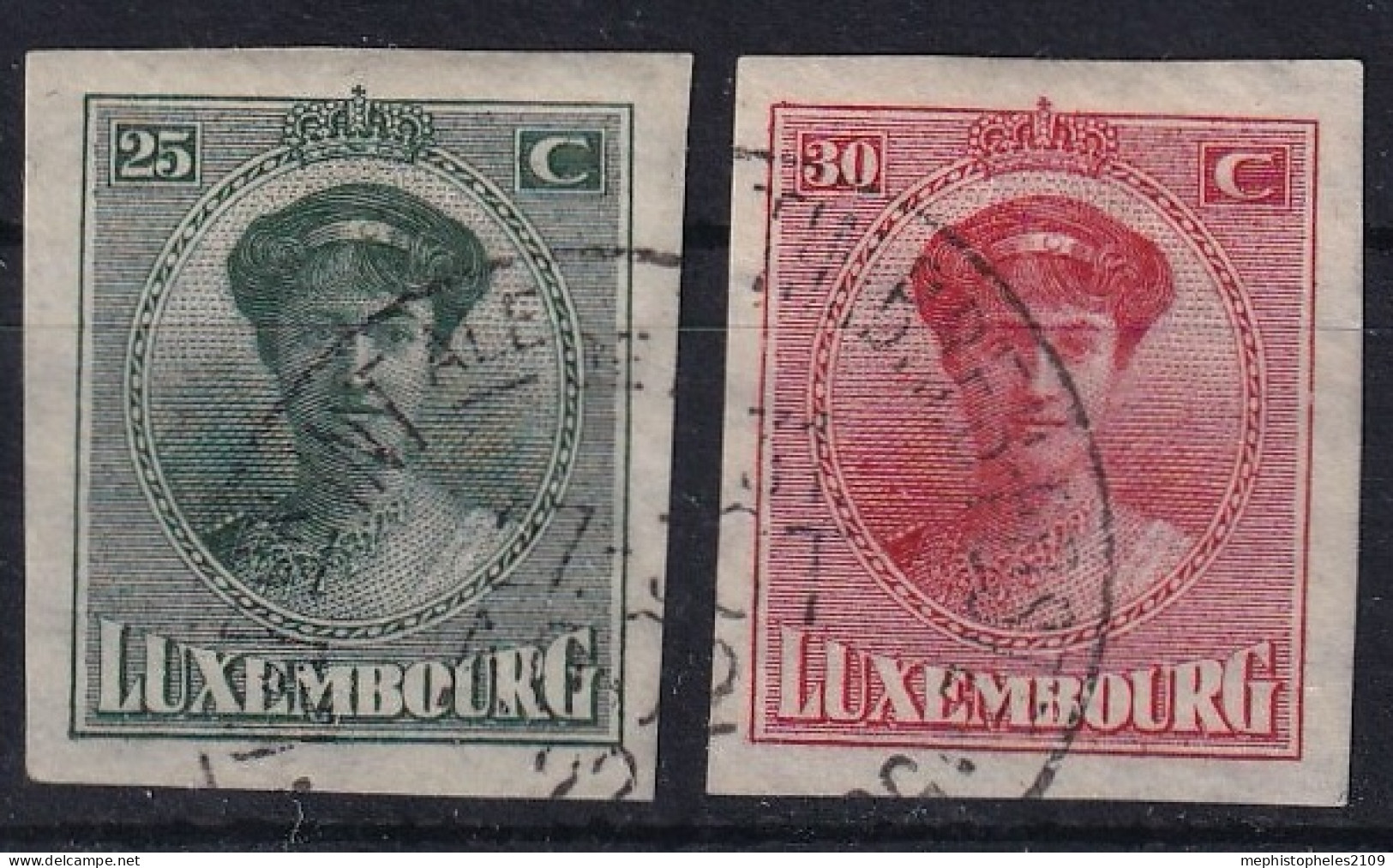 LUXEMBOURG 1922 - Canceled - Sc# 149, 150 - 1921-27 Charlotte Front Side