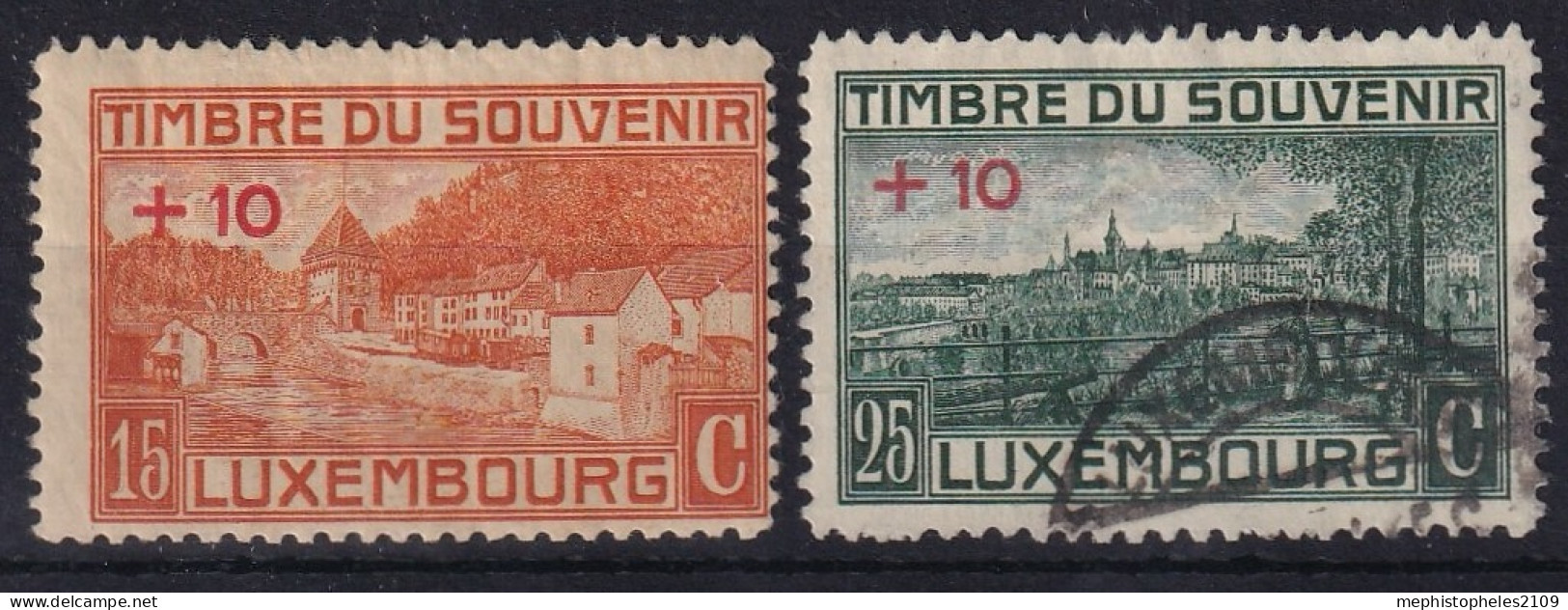 LUXEMBOURG 1921 - MLH/canceled - Sc# B2, B3 - 1914-24 Marie-Adelaide