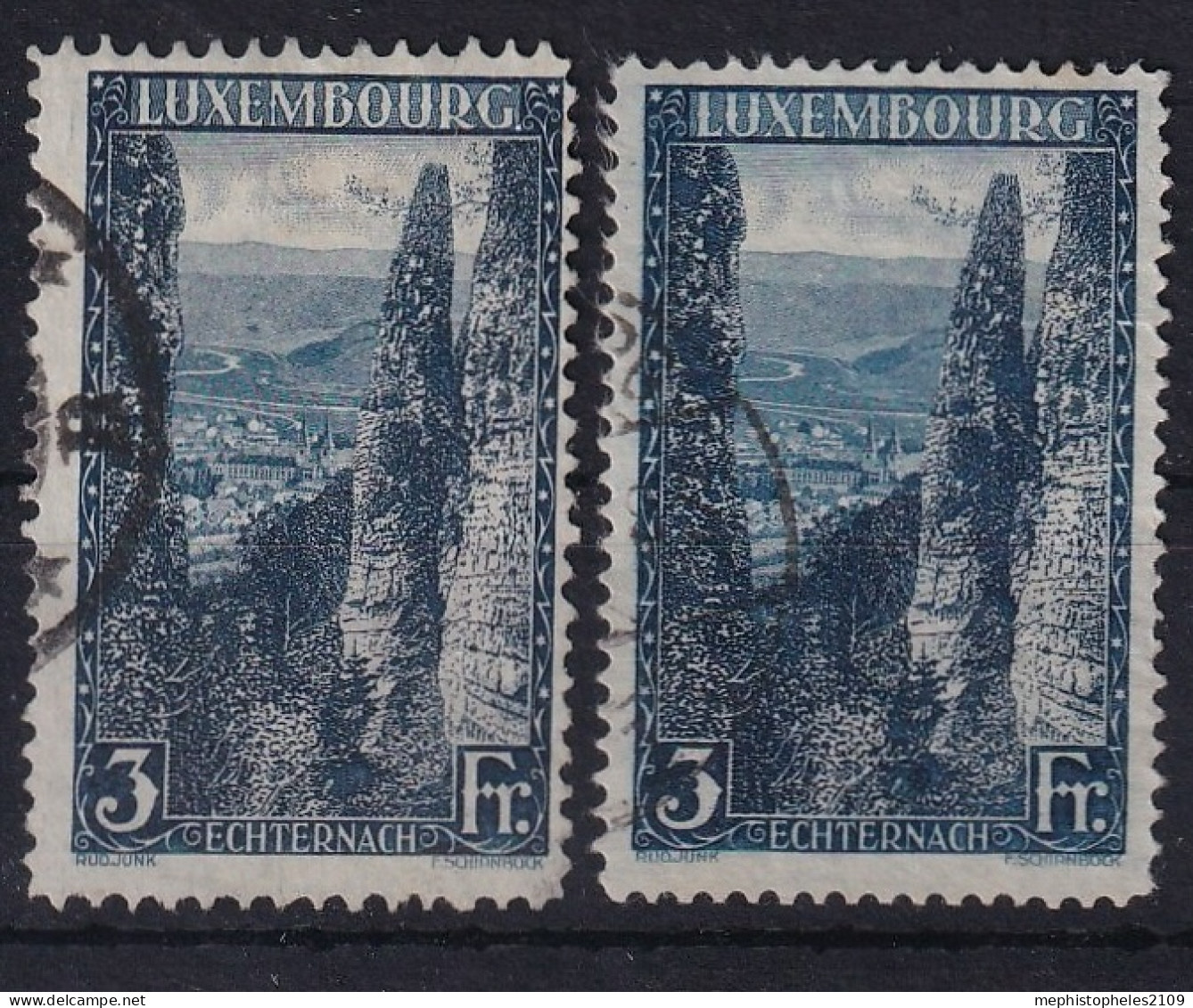 LUXEMBOURG 1923/34 - Canceled - Sc# 153, 153a - 1914-24 Marie-Adélaïde