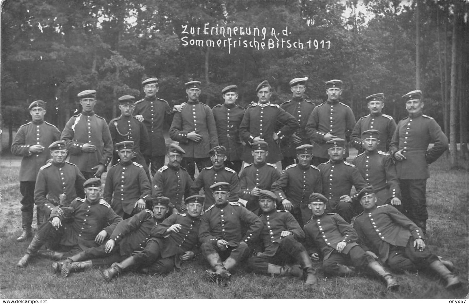 Carte Photo Militaire Allemand BITSCH-BITCHE-57-Moselle-Soldaten-Sommerfrische Bitsch 1911- Photo Bunz - Bitche