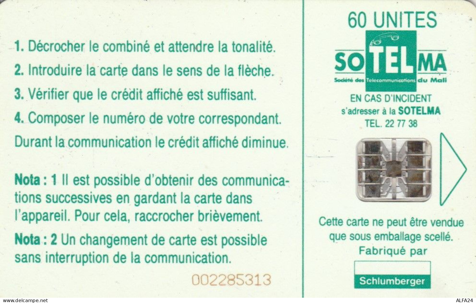 PHONE CARD MALI (E104.45.7 - Malí