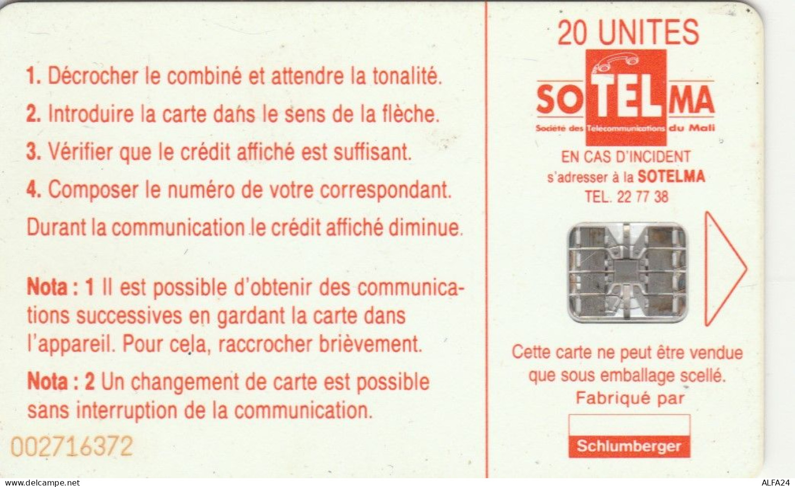 PHONE CARD MALI (E104.45.3 - Mali