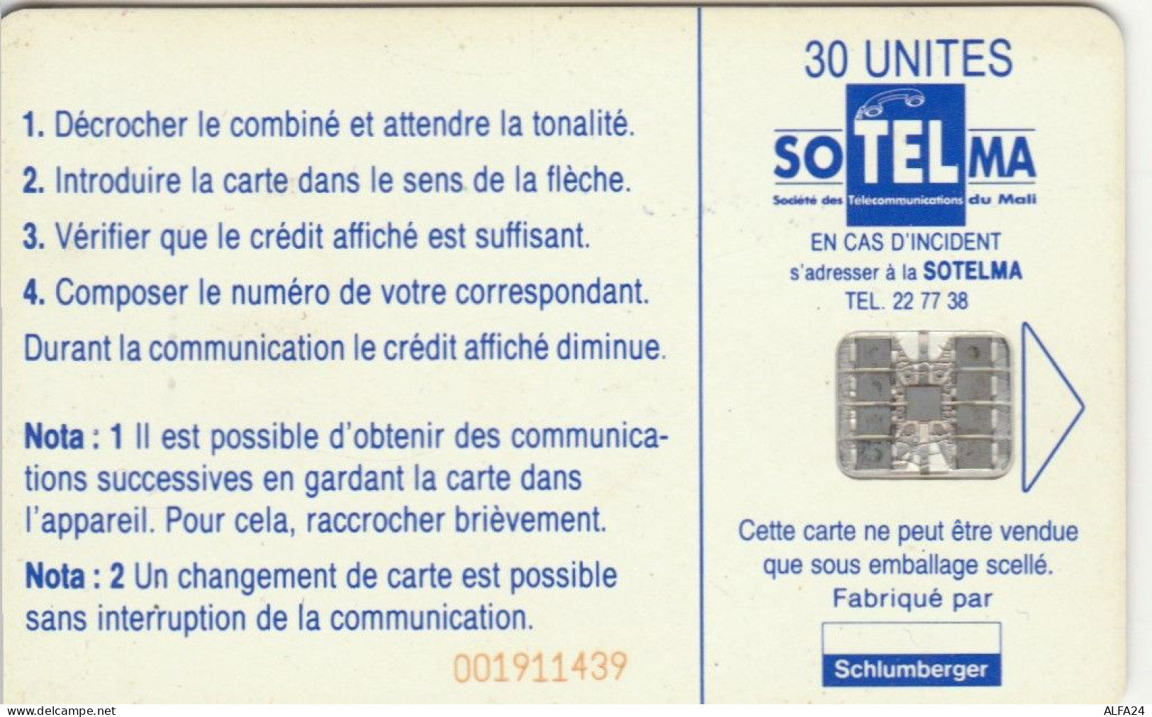 PHONE CARD MALI (E104.45.1 - Mali