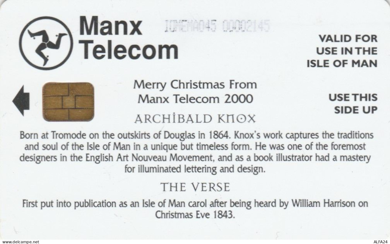 PHONE CARD ISOLA DI MAN TIR 5000 (E104.8.6 - Isla De Man