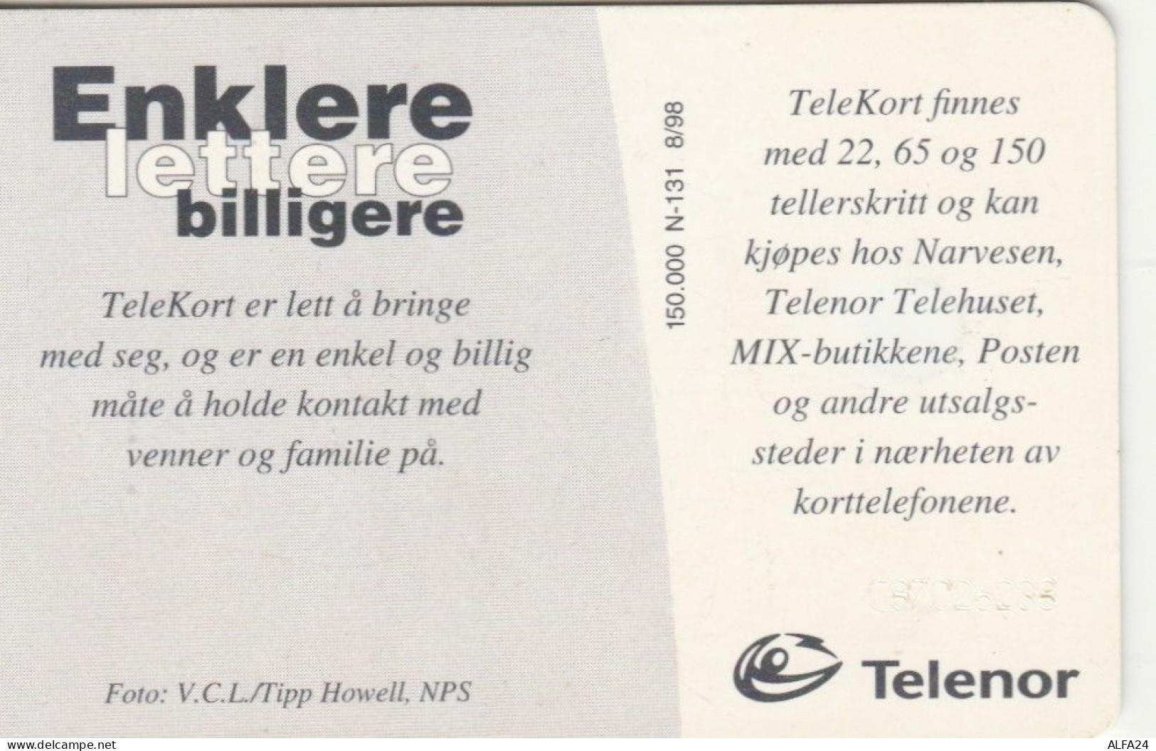 PHONE CARD NORVEGIA (E104.7.1 - Norvège