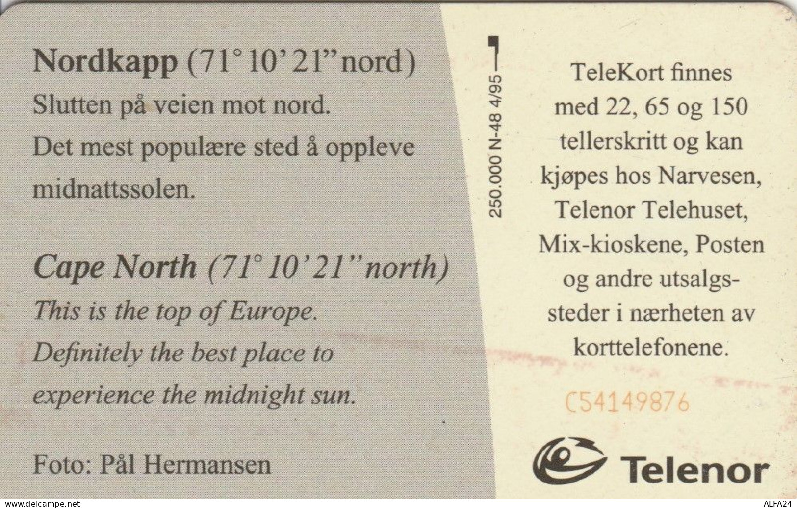 PHONE CARD NORVEGIA (E104.6.7 - Norvège