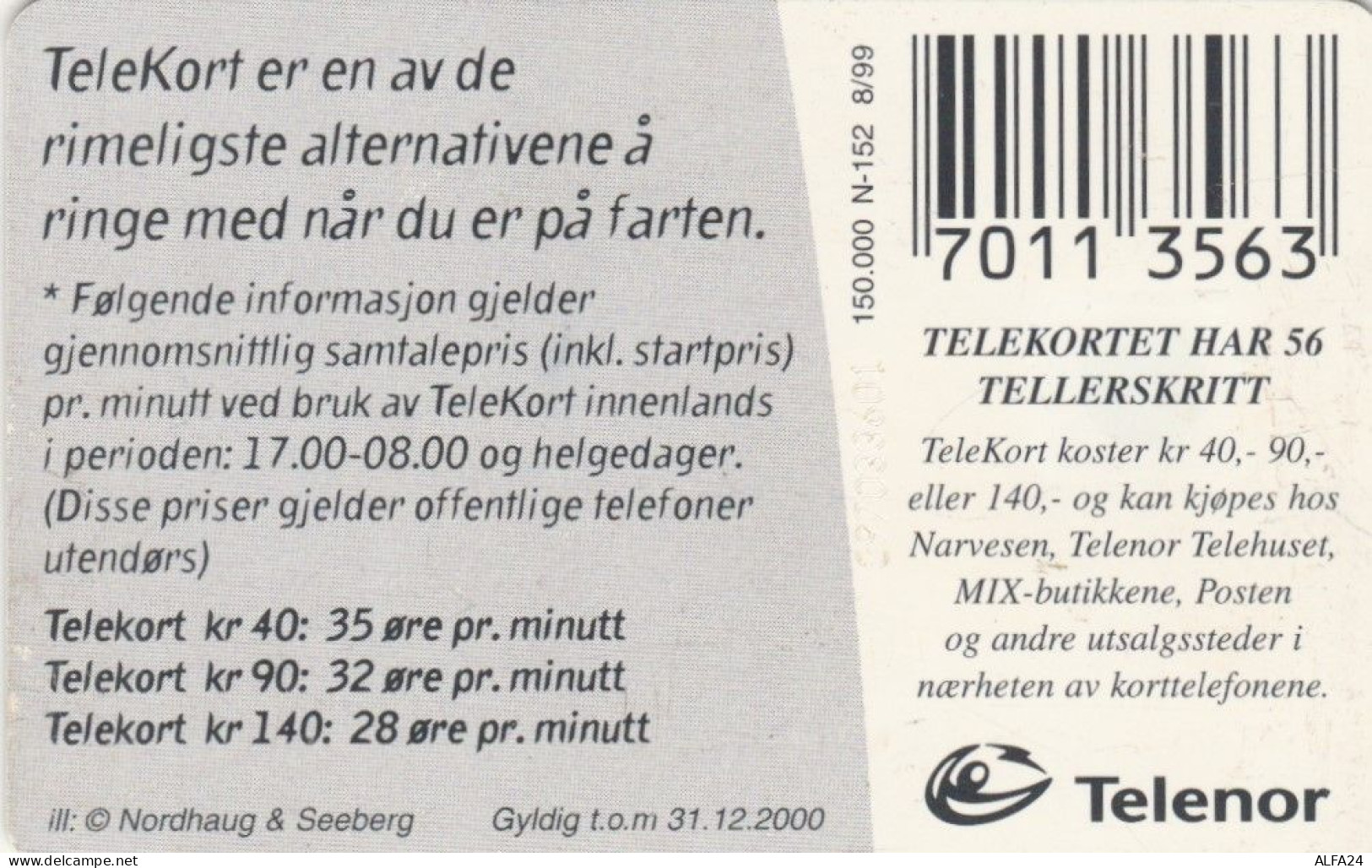 PHONE CARD NORVEGIA (E104.6.4 - Norvège