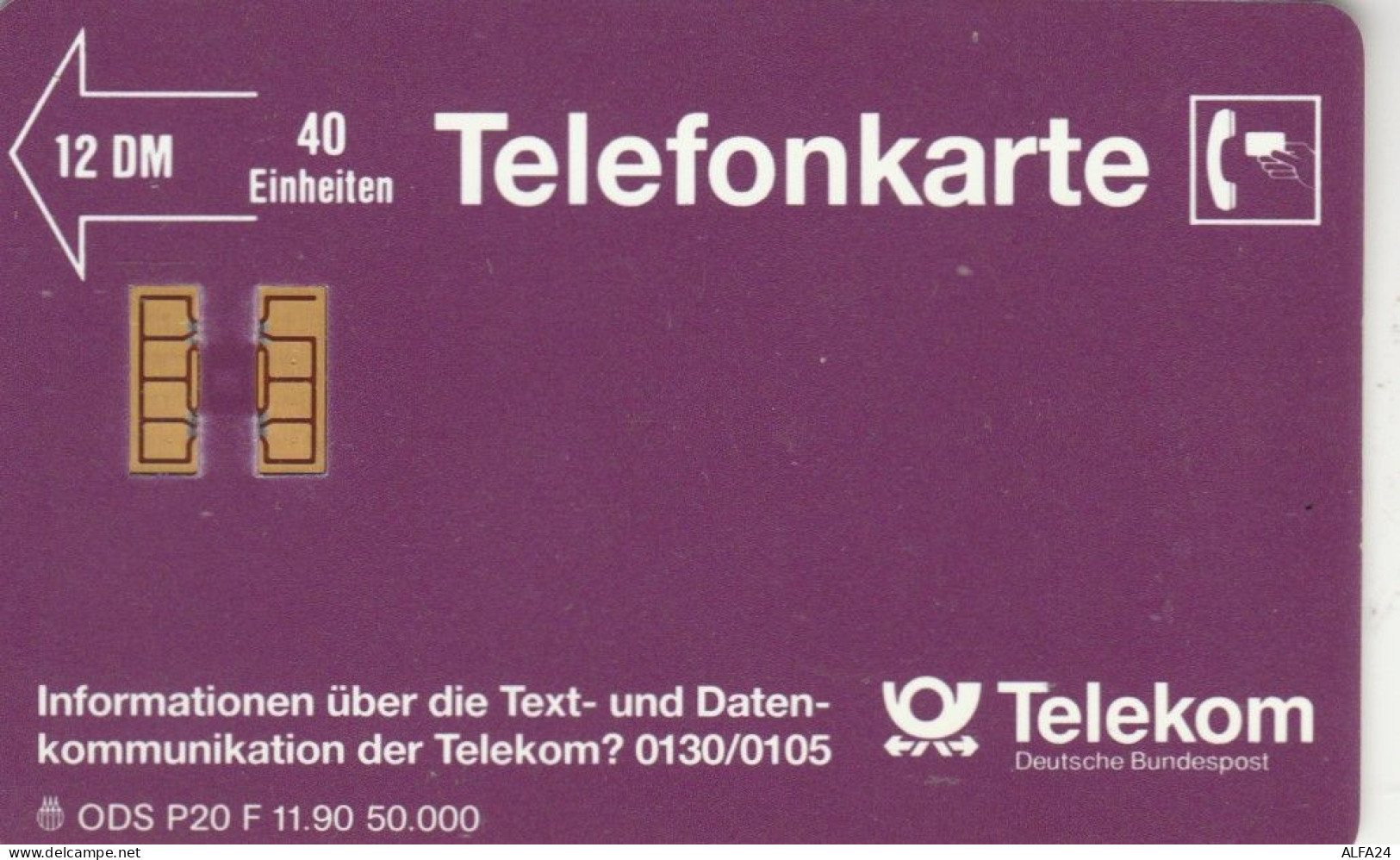 PHONE CARD GERMANIA SERIE P TIR 50000  (E105.35.1 - P & PD-Series : D. Telekom Till