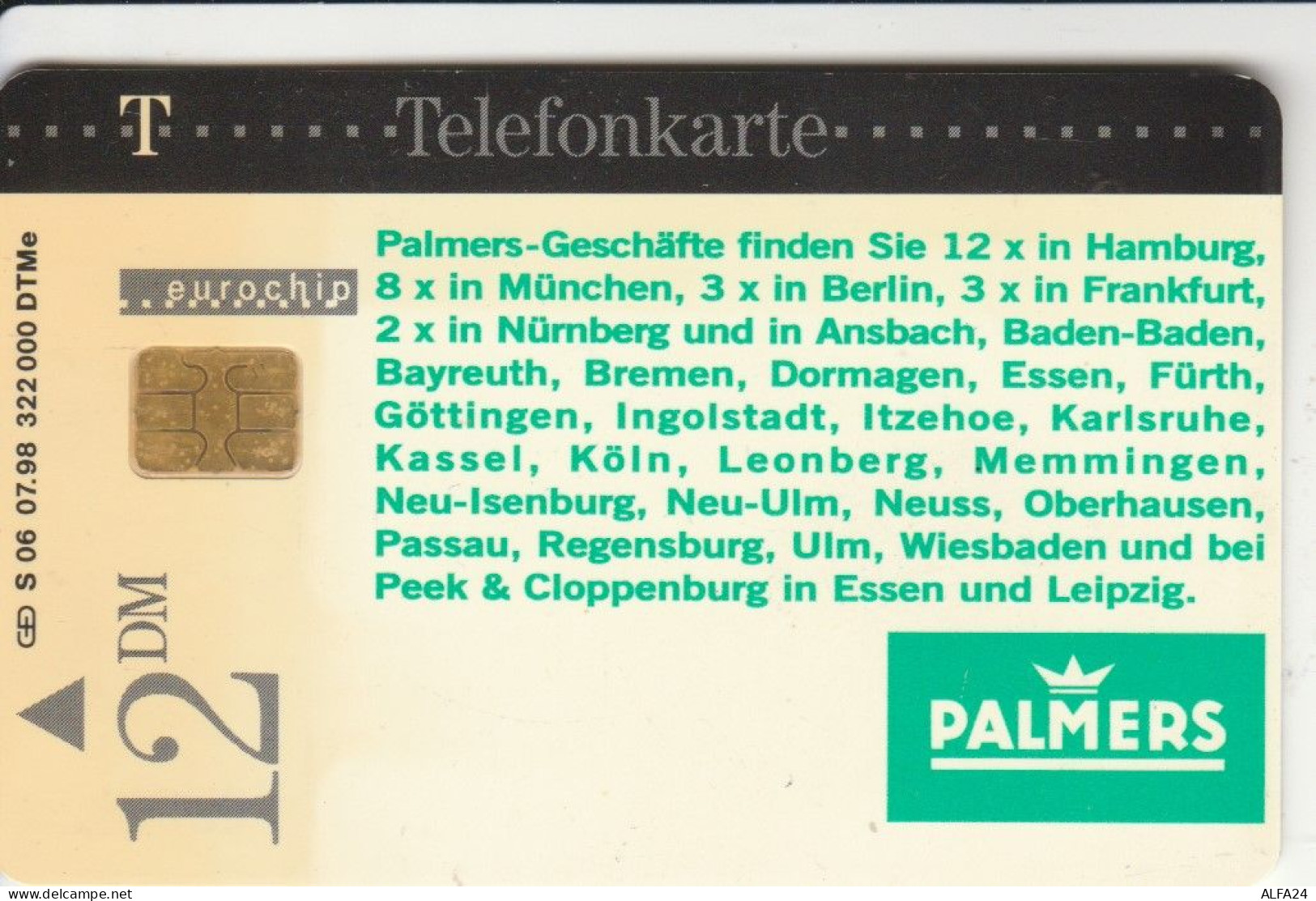 PHONE CARD GERMANIA SERIE S  (E105.33.1 - S-Series: Schalterserie Mit Fremdfirmenreklame