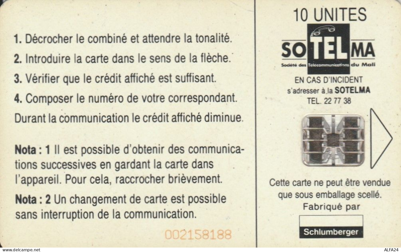 PHONE CARD MALI  (E105.7.7 - Mali
