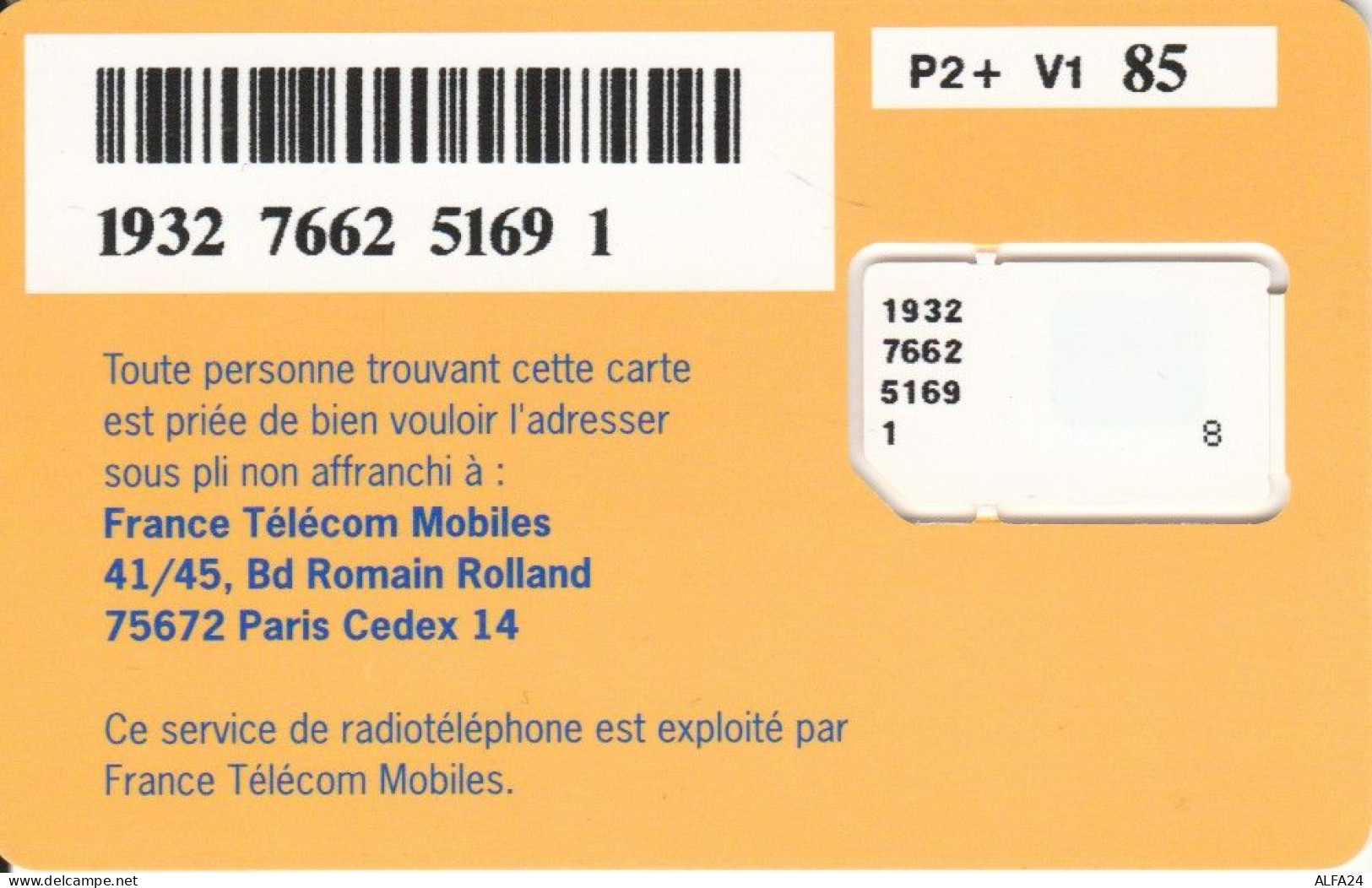 GSM SIM FRANCIA  (E105.5.7 - Prepaid: Mobicartes