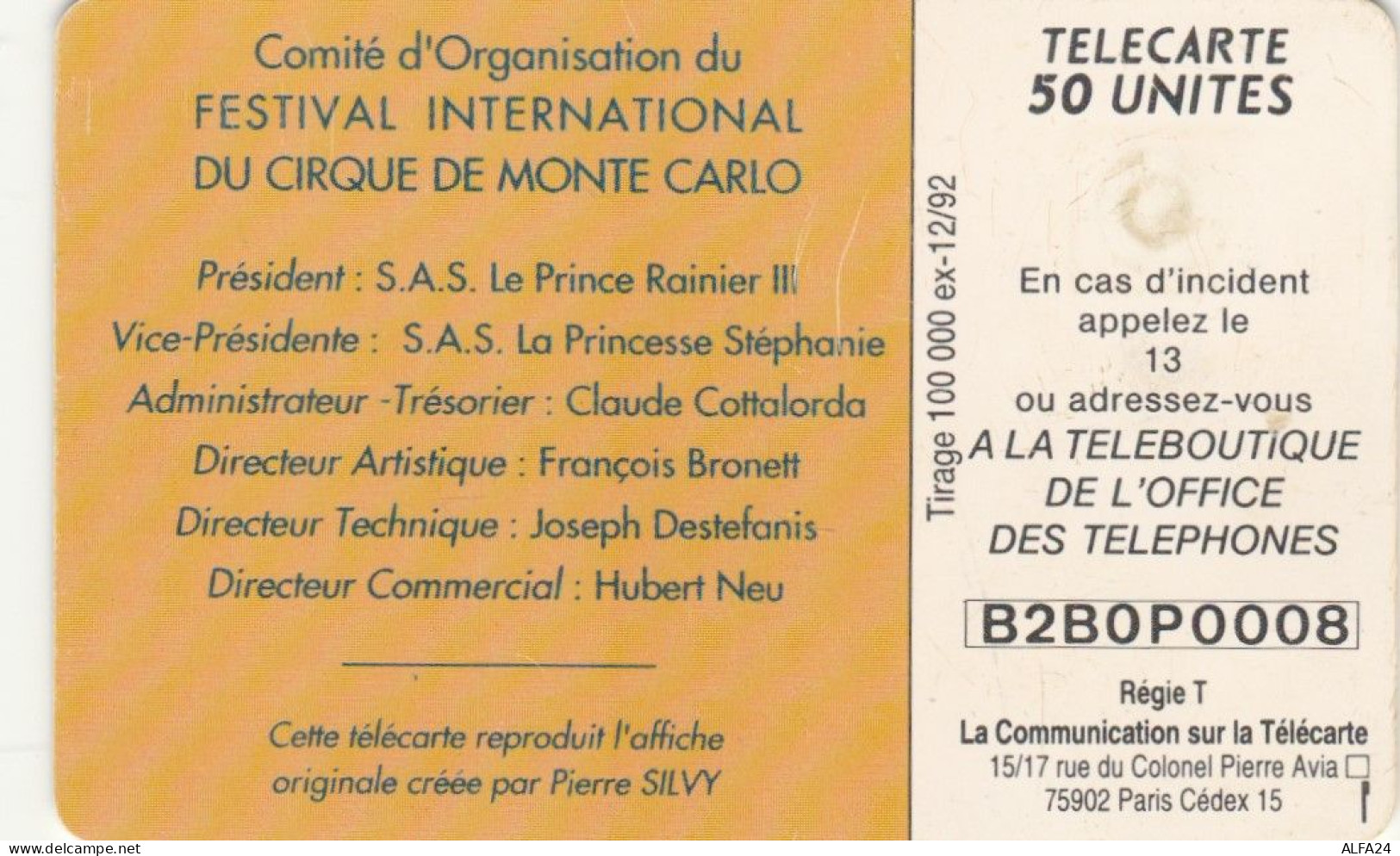 PHONE CARD MONACO  (E105.2.4 - Monace