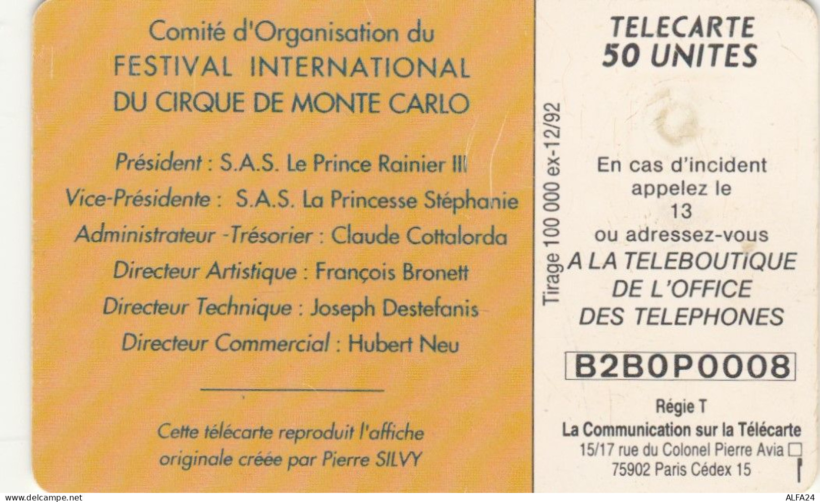 PHONE CARD MONACO  (E105.2.4 - Mónaco