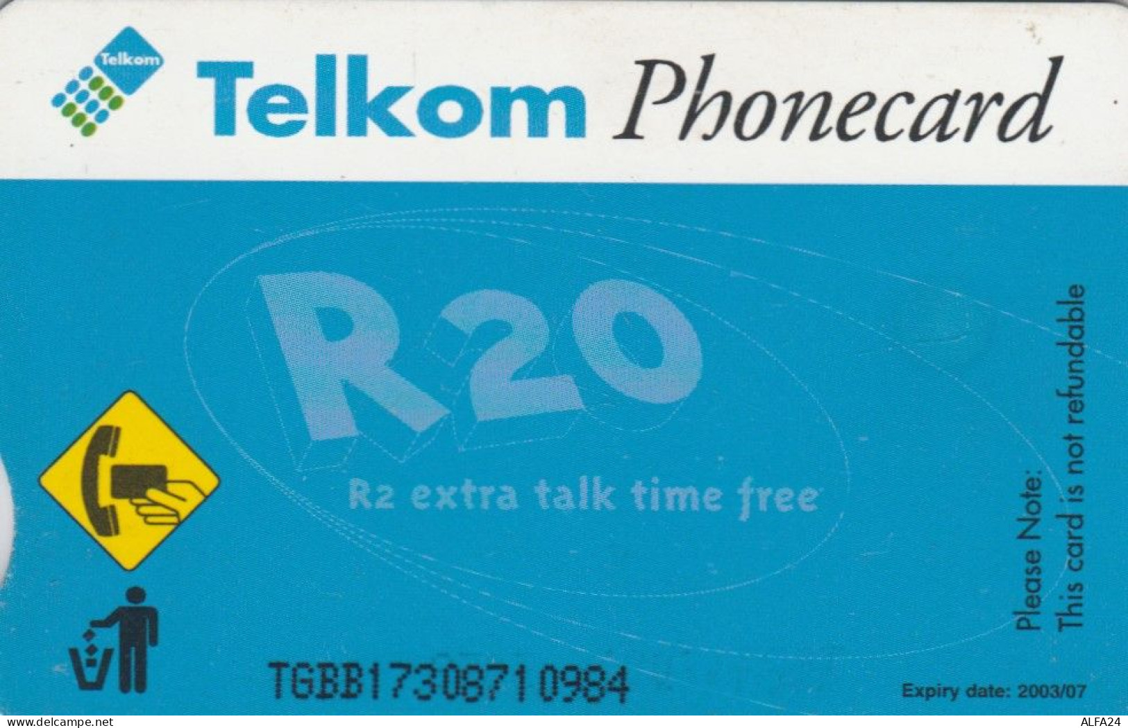 PHONE CARD SUDAFRICA  (E106.20.3 - Afrique Du Sud