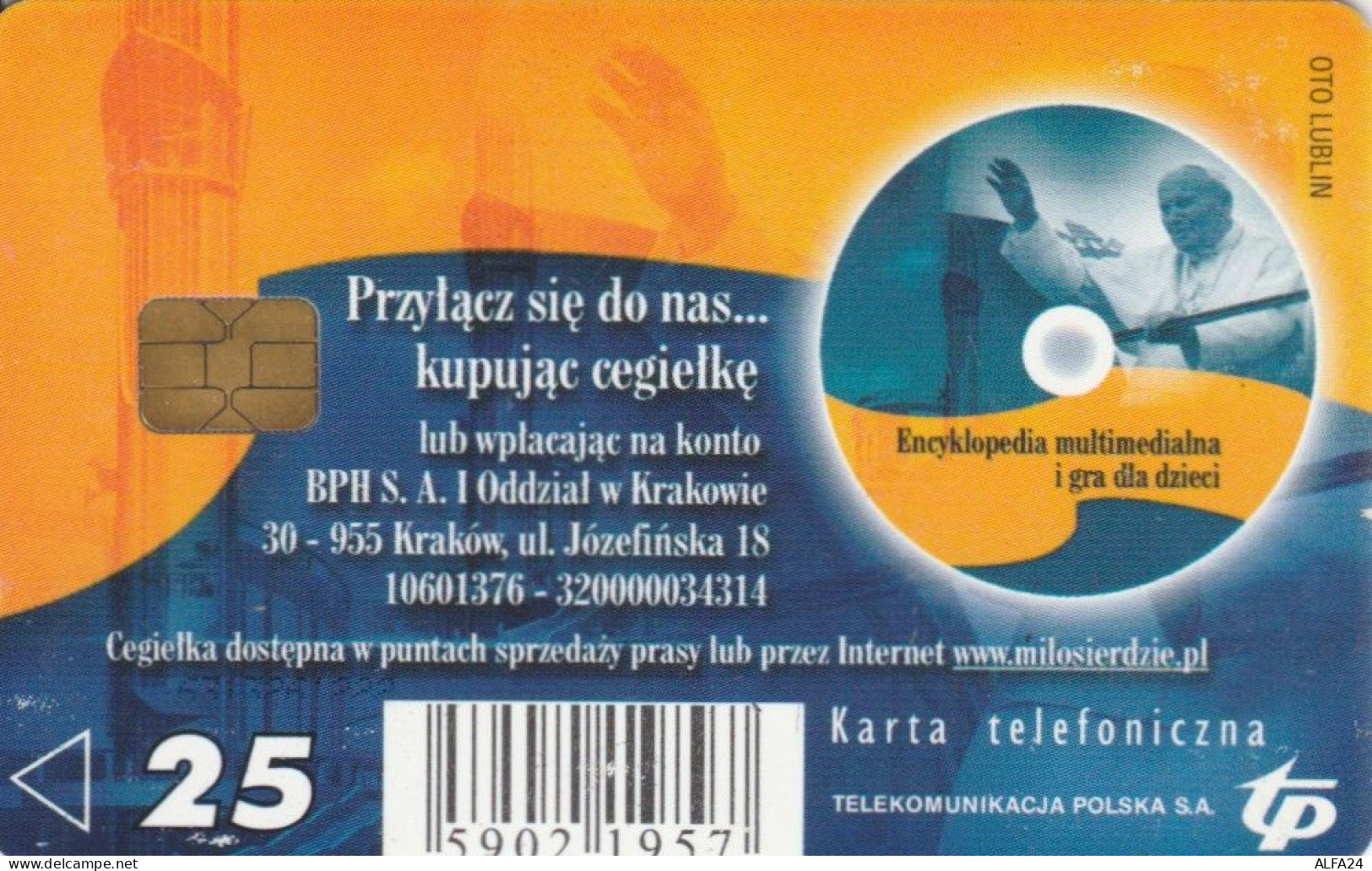 PHONE CARD POLONIA CHIP PAPA  (E106.19.5 - Polen