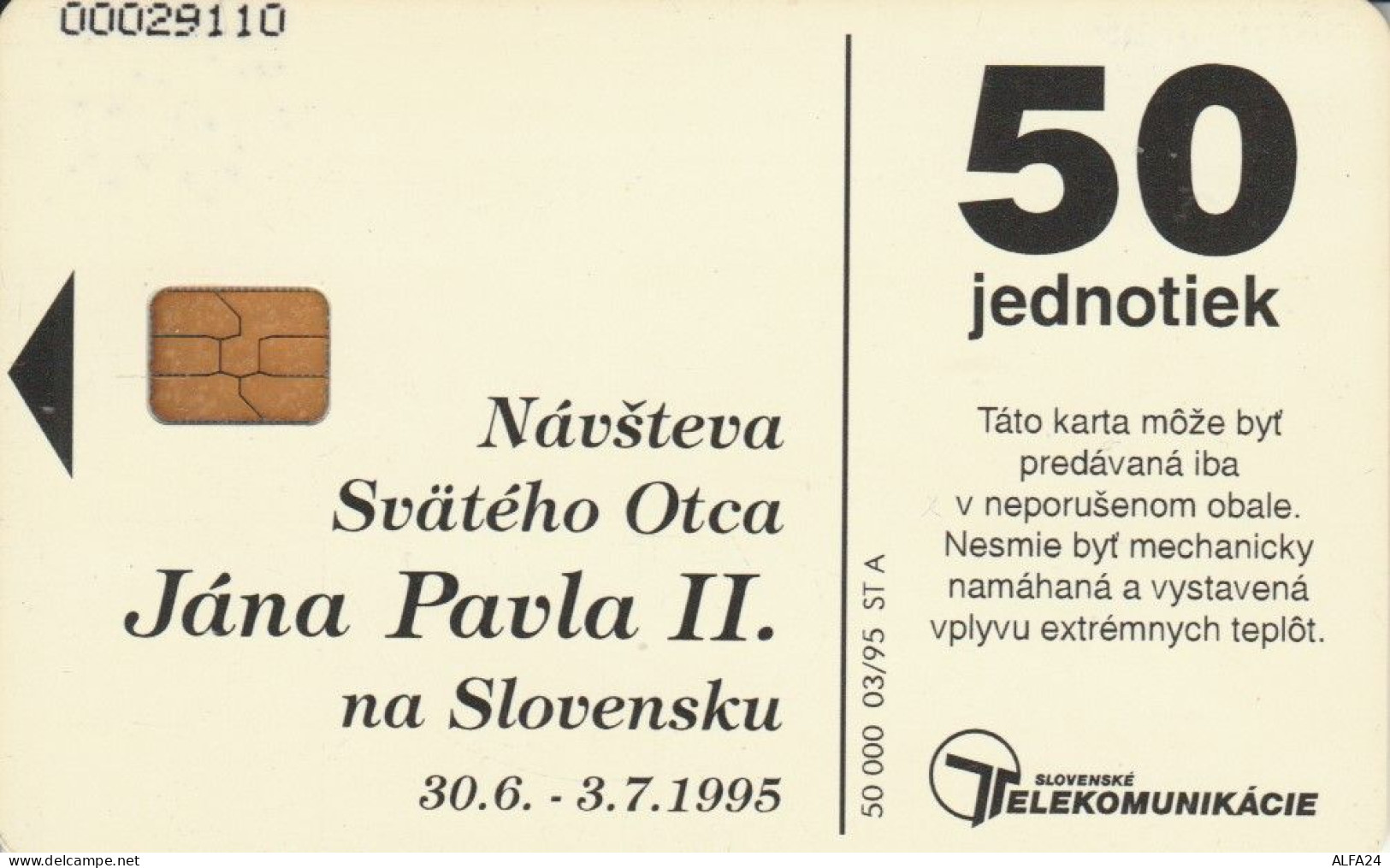 PHONE CARD SLOVACCHIA PAPA  (E106.15.1 - Slovakia