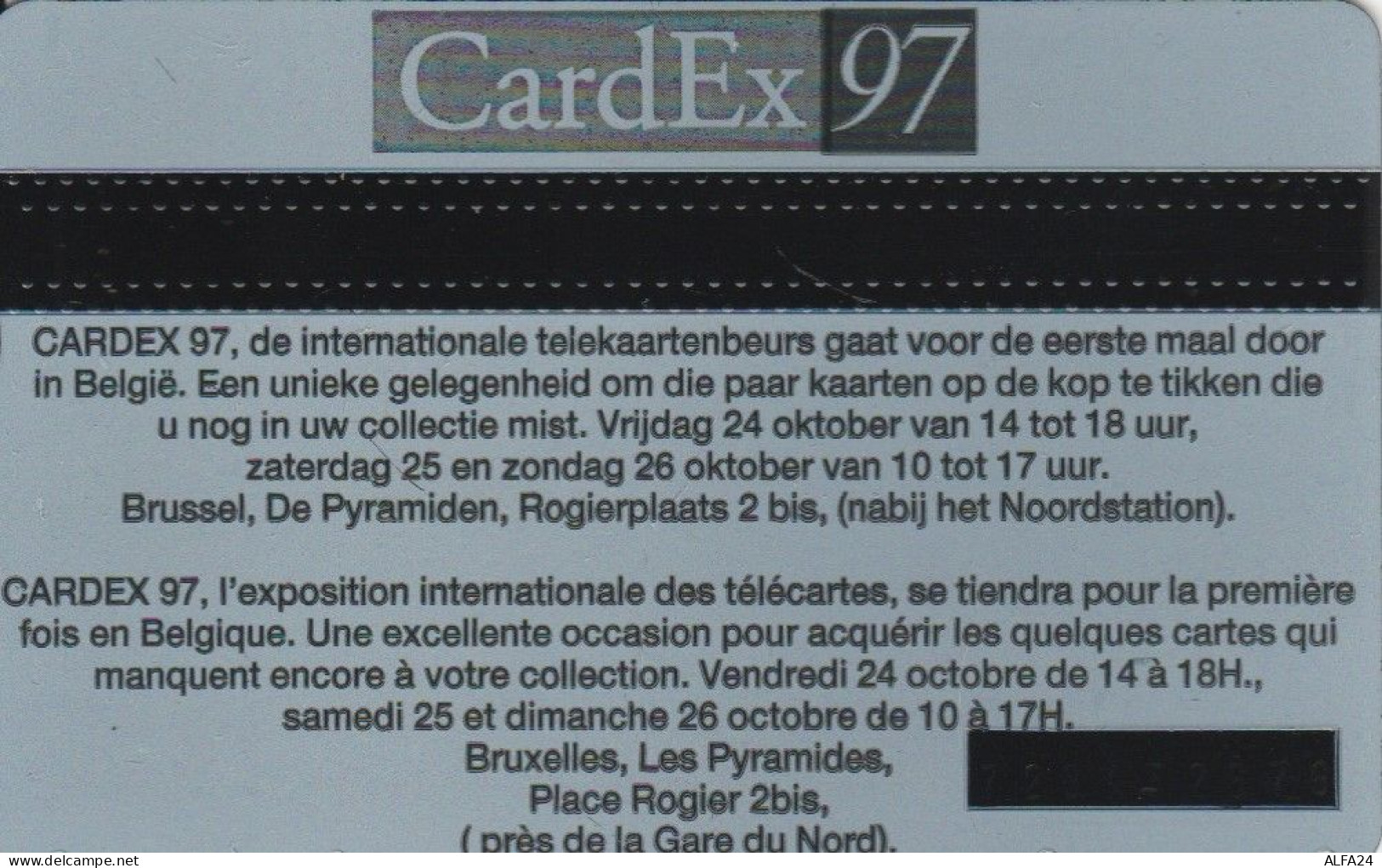 PHONE CARD BELGIO CARDEX97 LG  (E106.12.7 - Without Chip