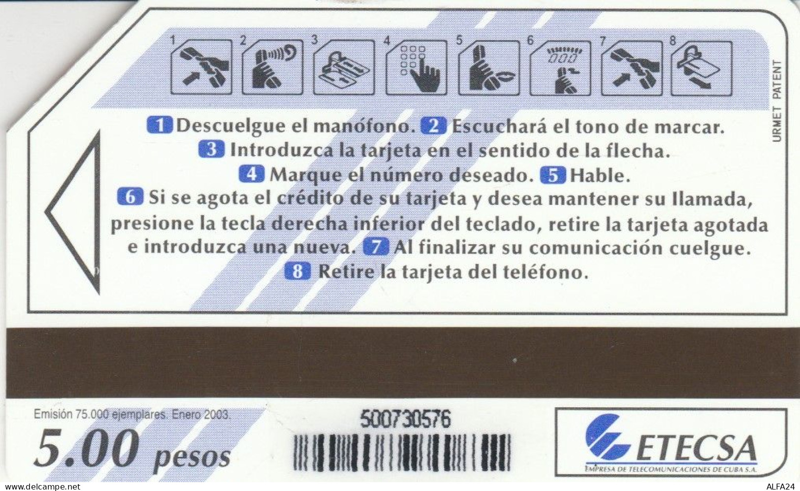 PHONE CARD CUBA URMET  (E106.12.2 - Cuba