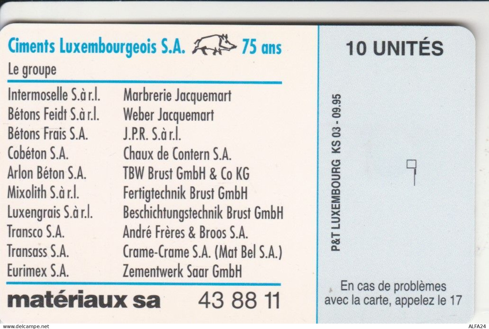 PHONE CARD LUSSEMBURGO  (E106.10.1 - Lussemburgo