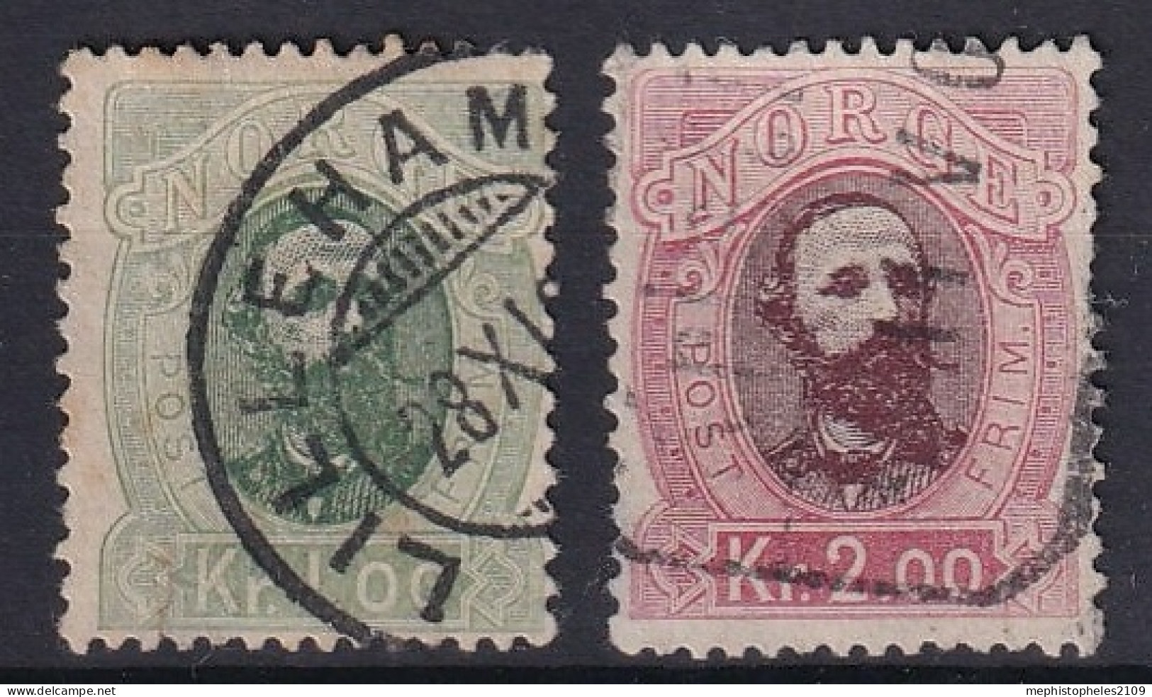 NORWAY 1878 - Canceled - Sc# 32, 33 - Usados