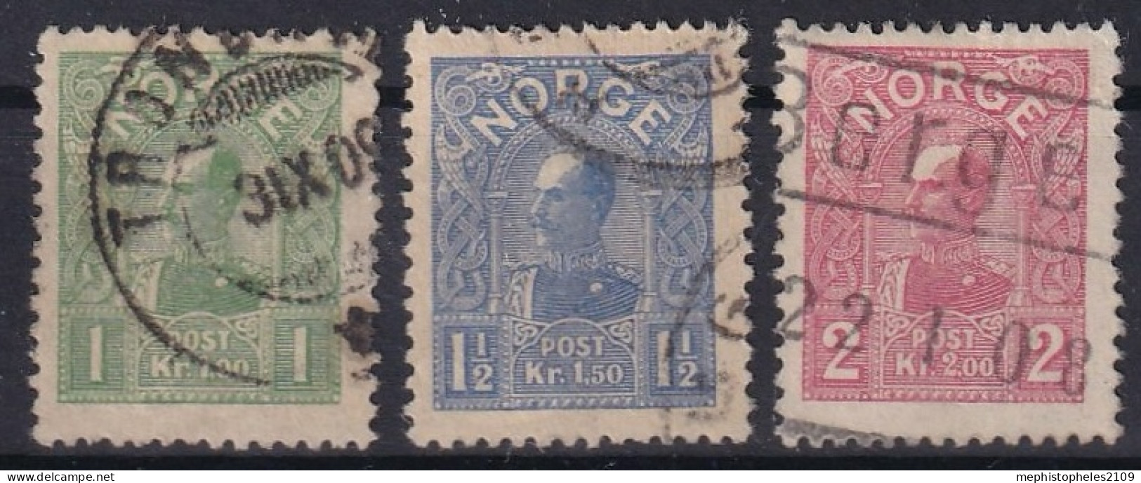 NORWAY 1907 - Canceled - Sc# 64-66 - Oblitérés