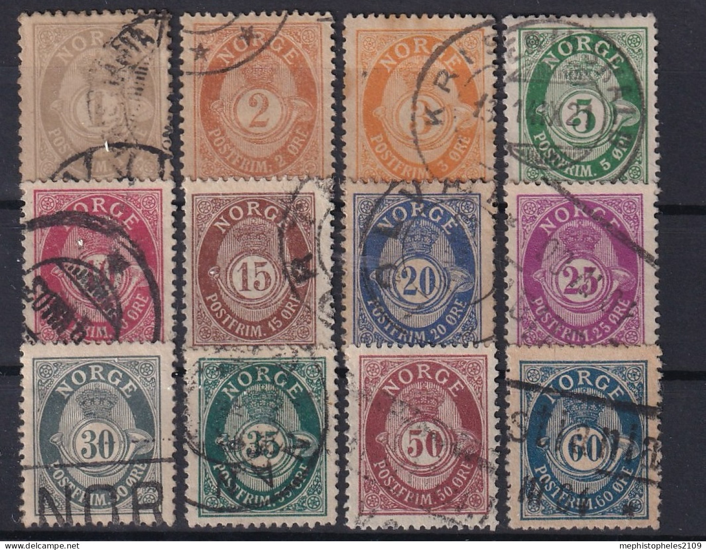 NORWAY 1893-1908 - Canceled - Sc# 47-58 - Usados