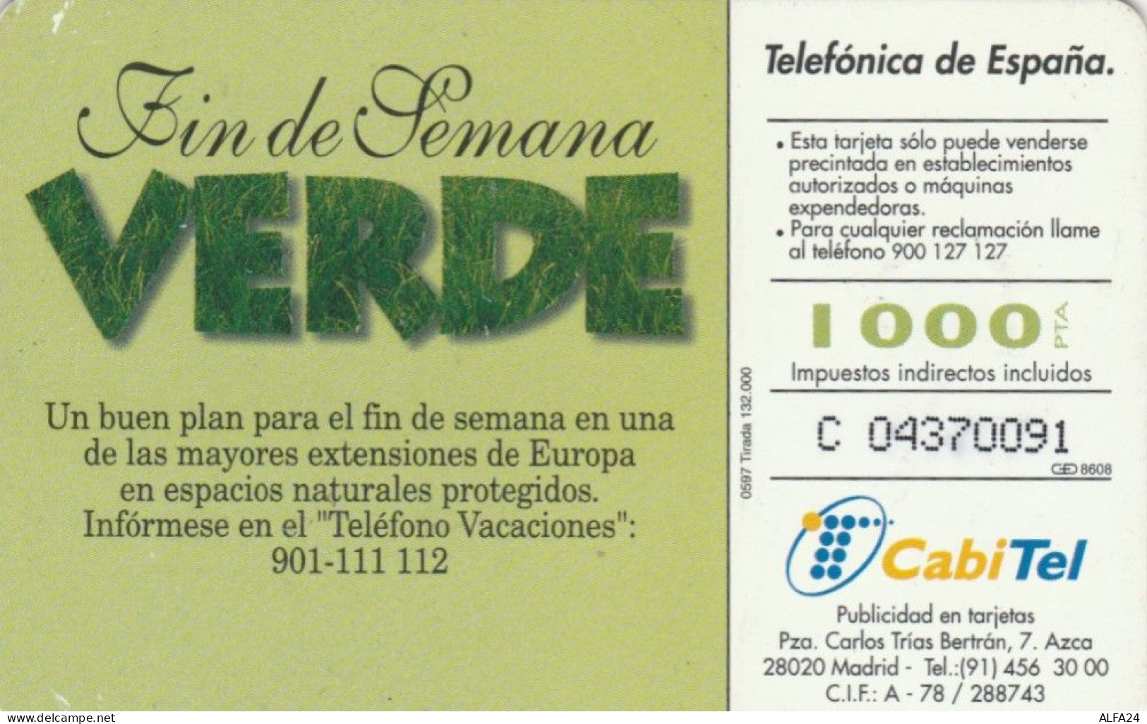 PHONE CARD SPAGNA   (E107.17.8 - Conmemorativas Y Publicitarias