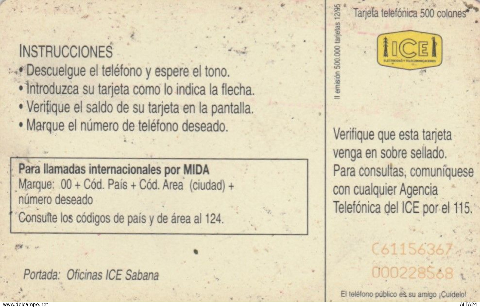 PHONE CARD COSTA RICA  (E107.13.8 - Costa Rica