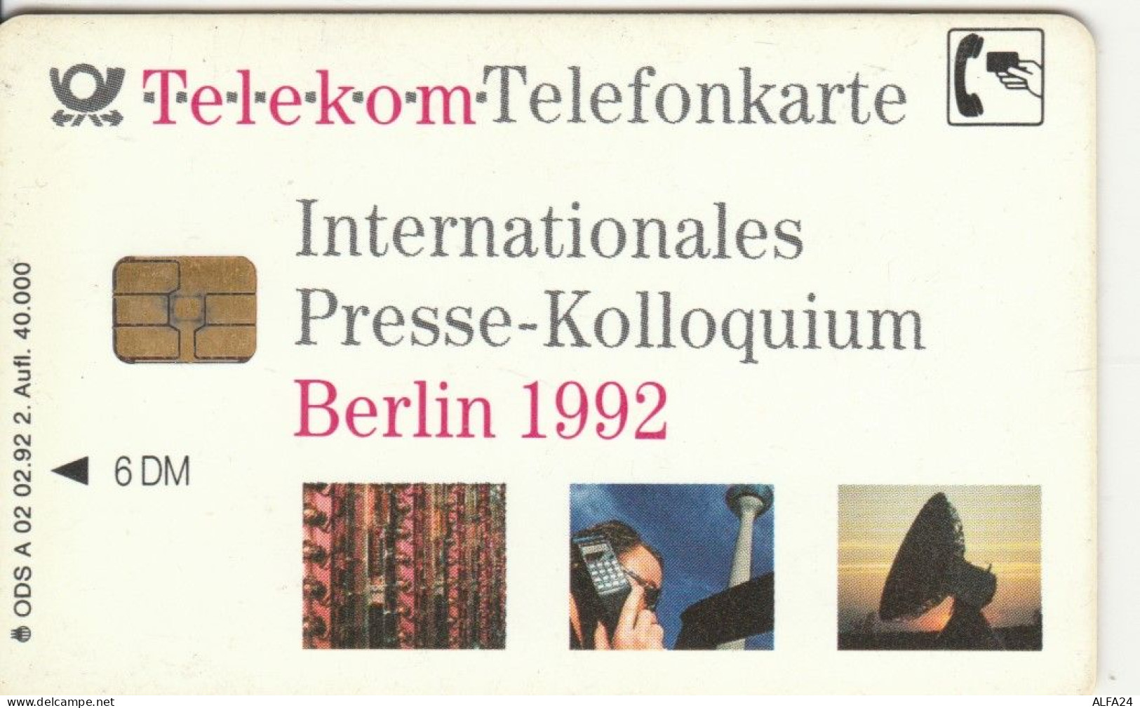 PHONE CARD GERMANIA SERIE A TIR 40000  (E107.13.5 - A + AD-Reeks :  Advertenties Van D. Telekom AG