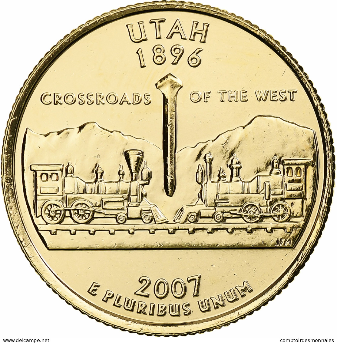 États-Unis, Utah, Quarter, 2007, U.S. Mint, Denver, Golden, FDC, Cupronickel - 1999-2009: State Quarters